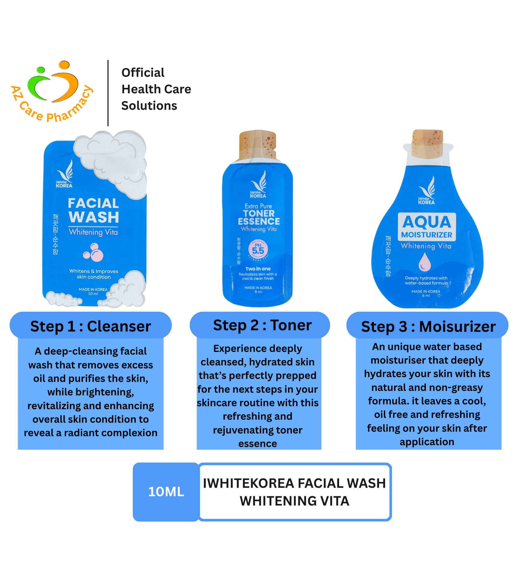iWhiteKorea Facial Wash Whitening Vita 10ml (Trial Pack) - Image 3