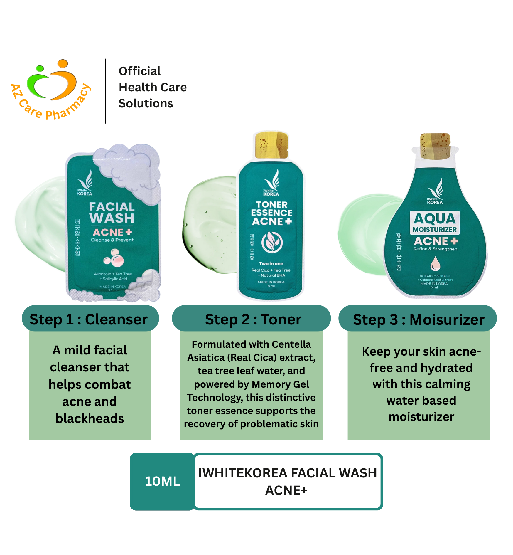 iWhiteKorea Toner Essence Acne+ 8ml - Image 3