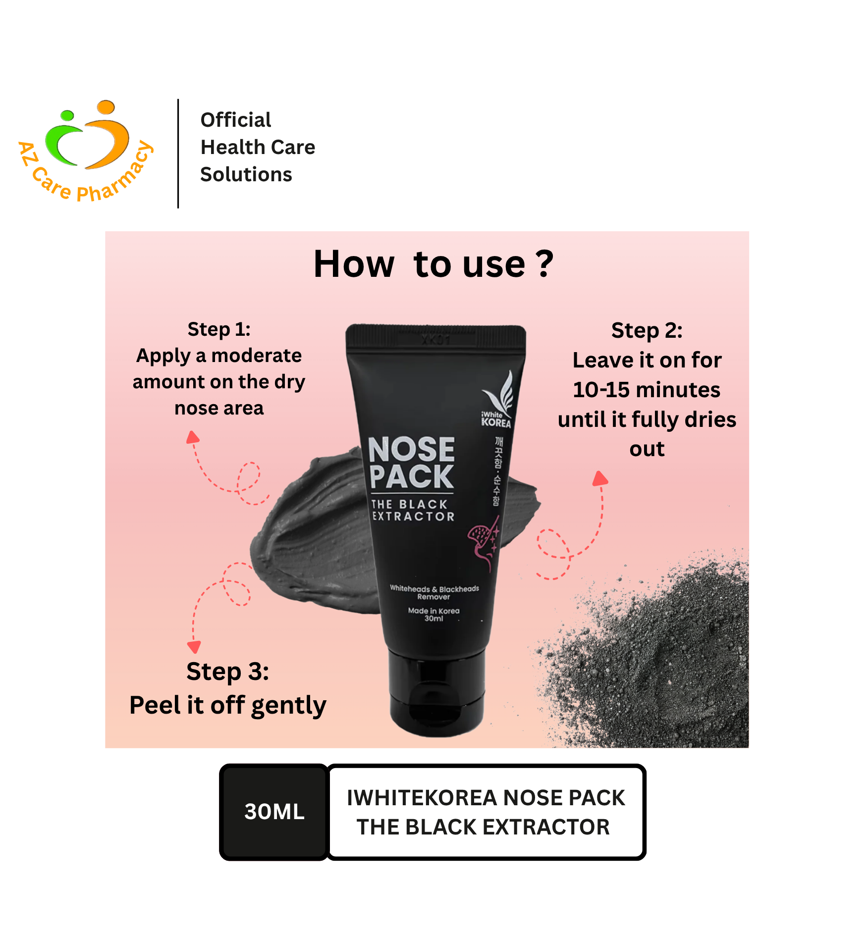 iWhiteKorea Nose Pack the Black Extractor 30ml - Image 3