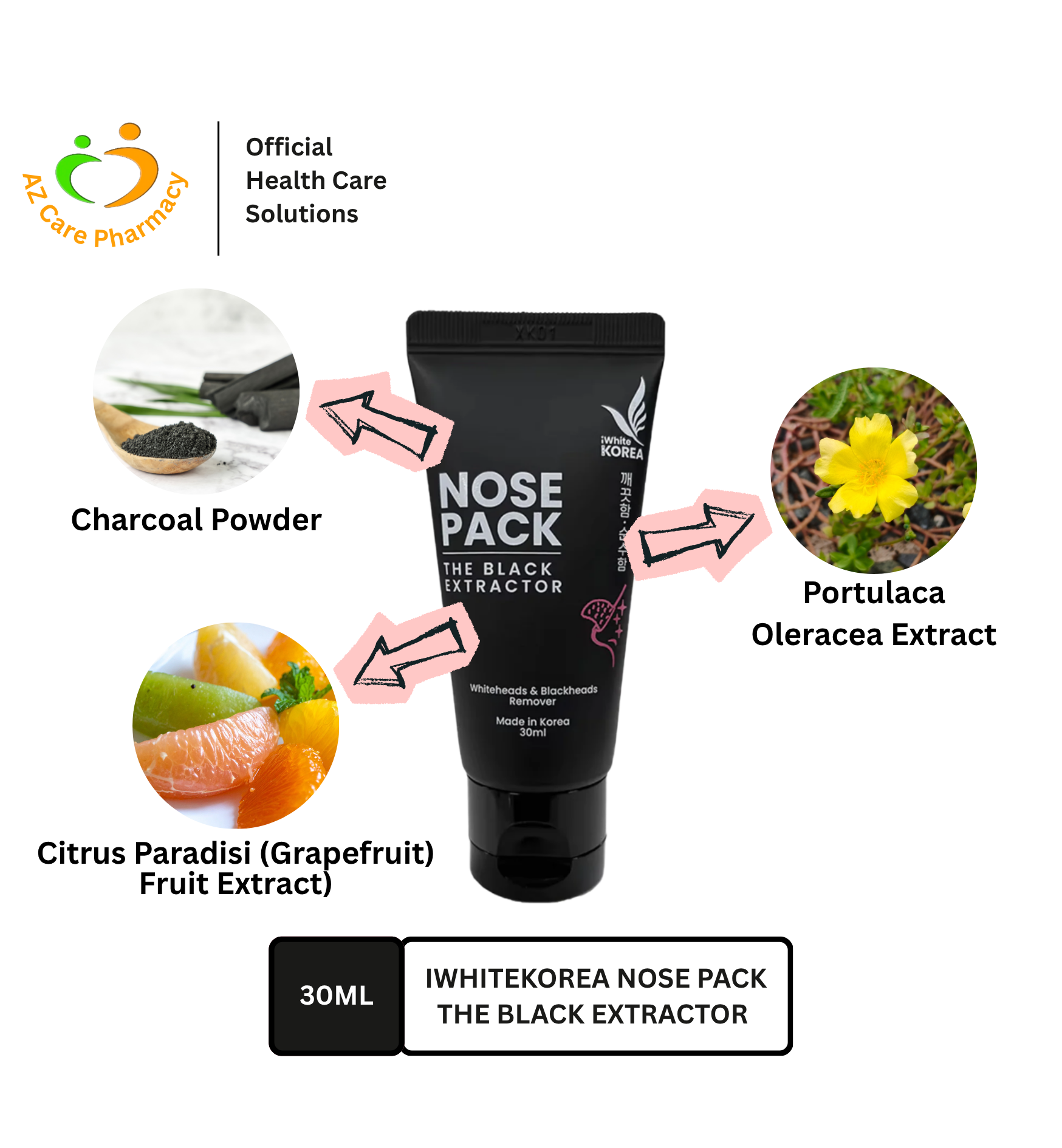 iWhiteKorea Nose Pack the Black Extractor 30ml - Image 2