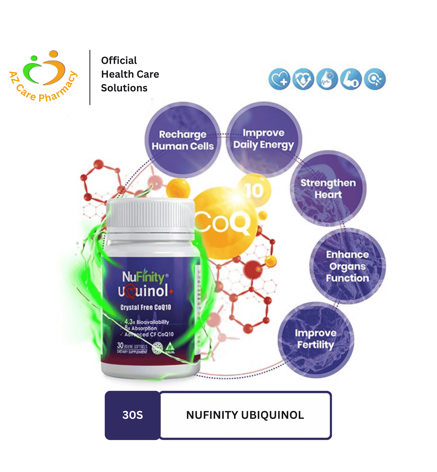NuFinity Ubiquinol CoQ10 50mg 30s - Image 3