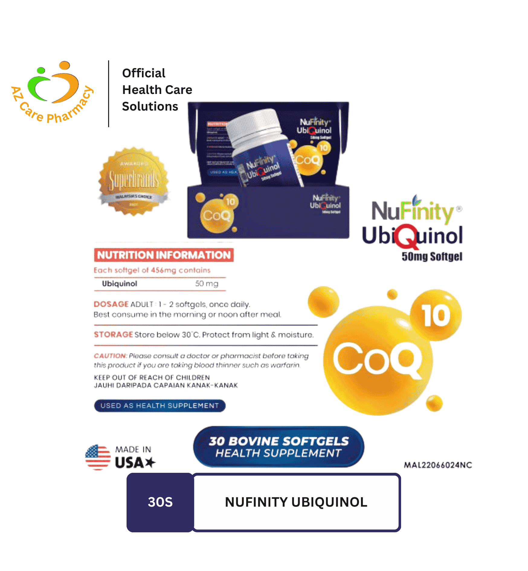 NuFinity Ubiquinol CoQ10 50mg 30s - Image 5