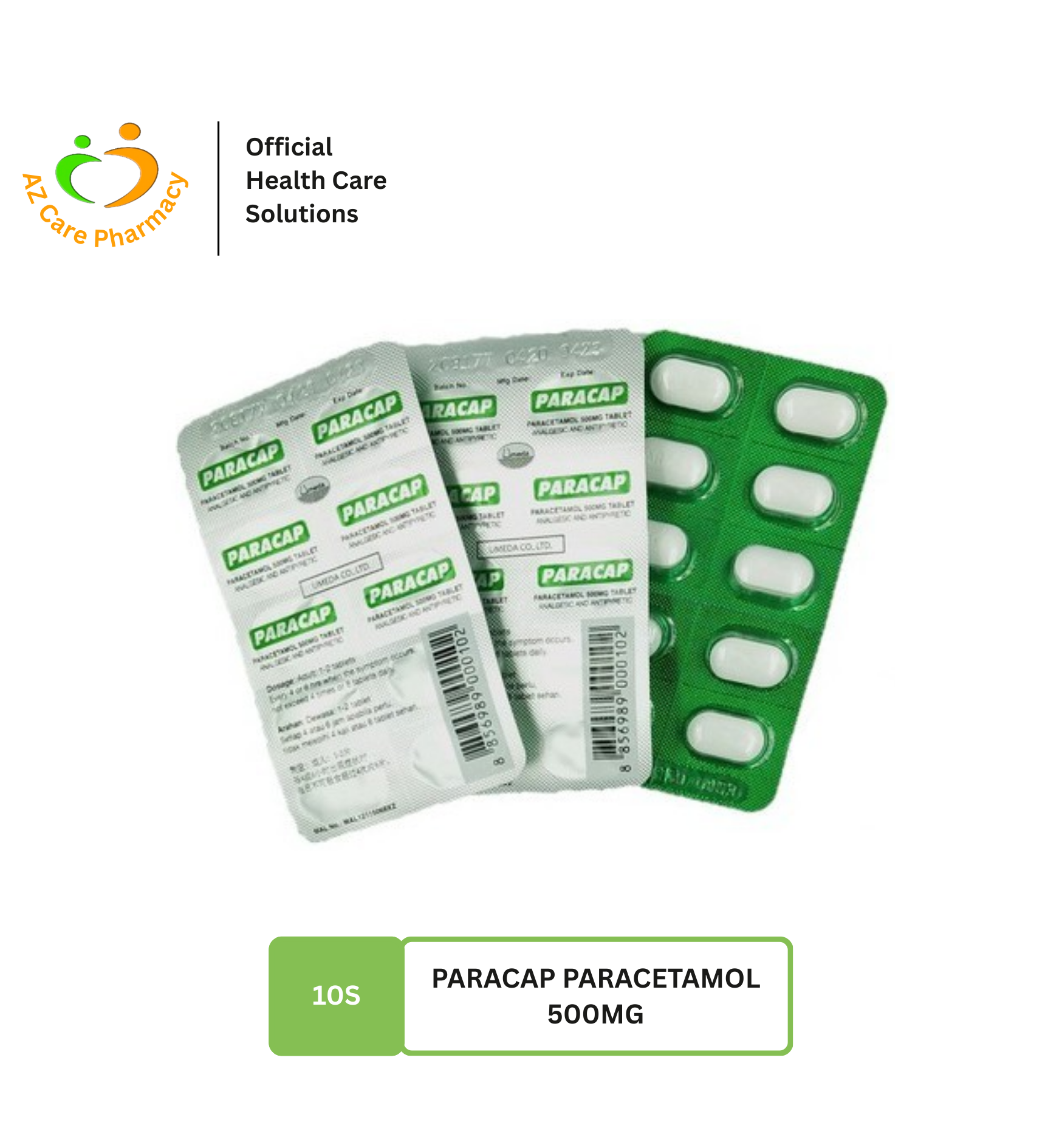 Paracap Paracetamol 500mg 10s - Image 2