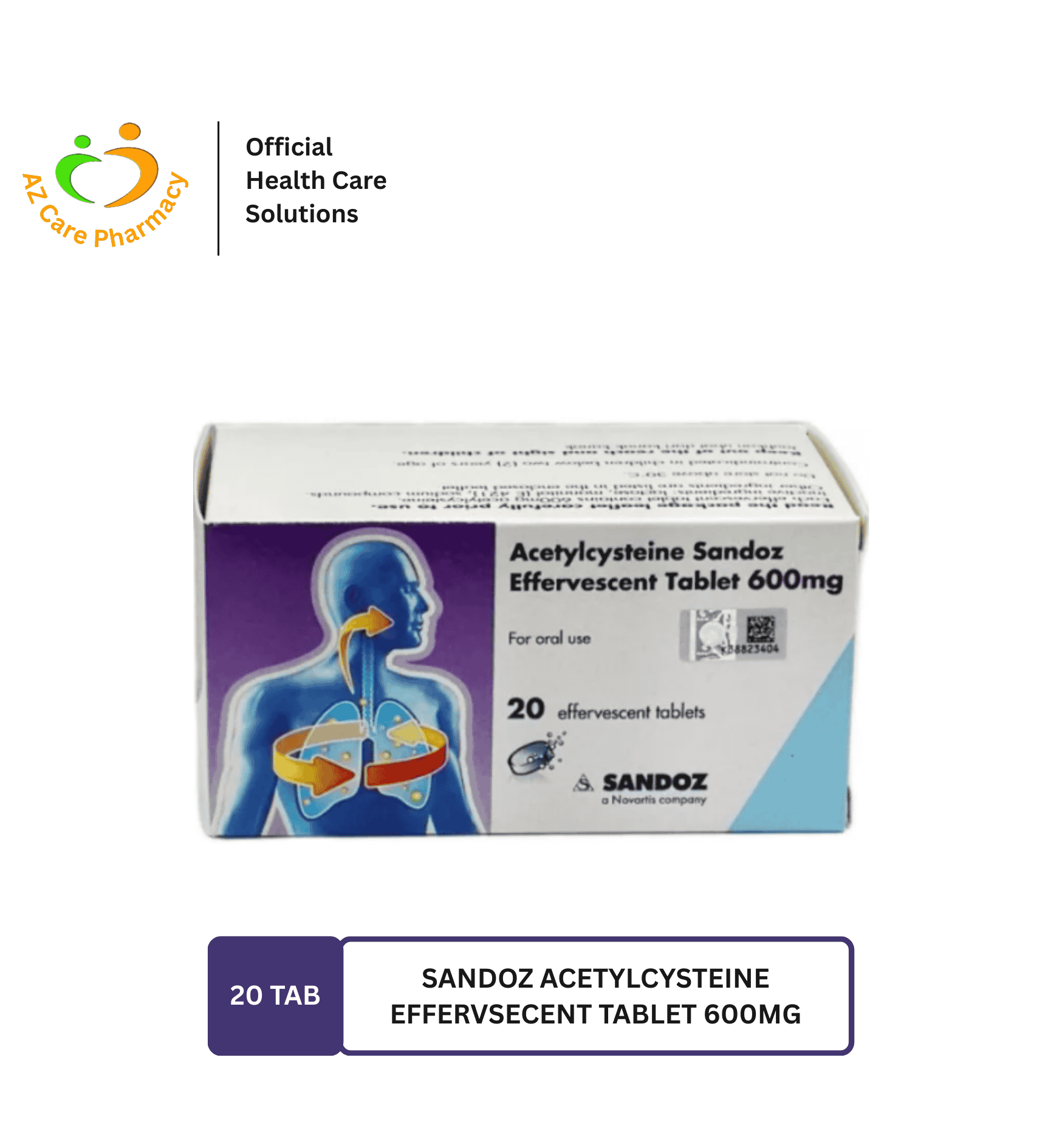 Acetylcysteine Sandoz 600mg Effervescent Tab 20s