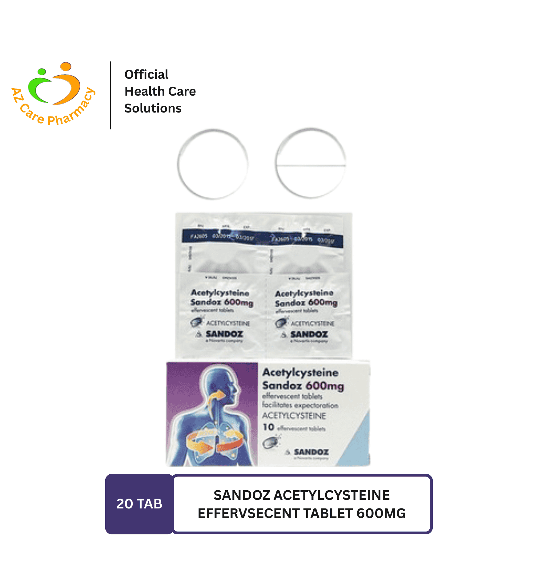 Acetylcysteine Sandoz 600mg Effervescent Tab 20s - Image 2