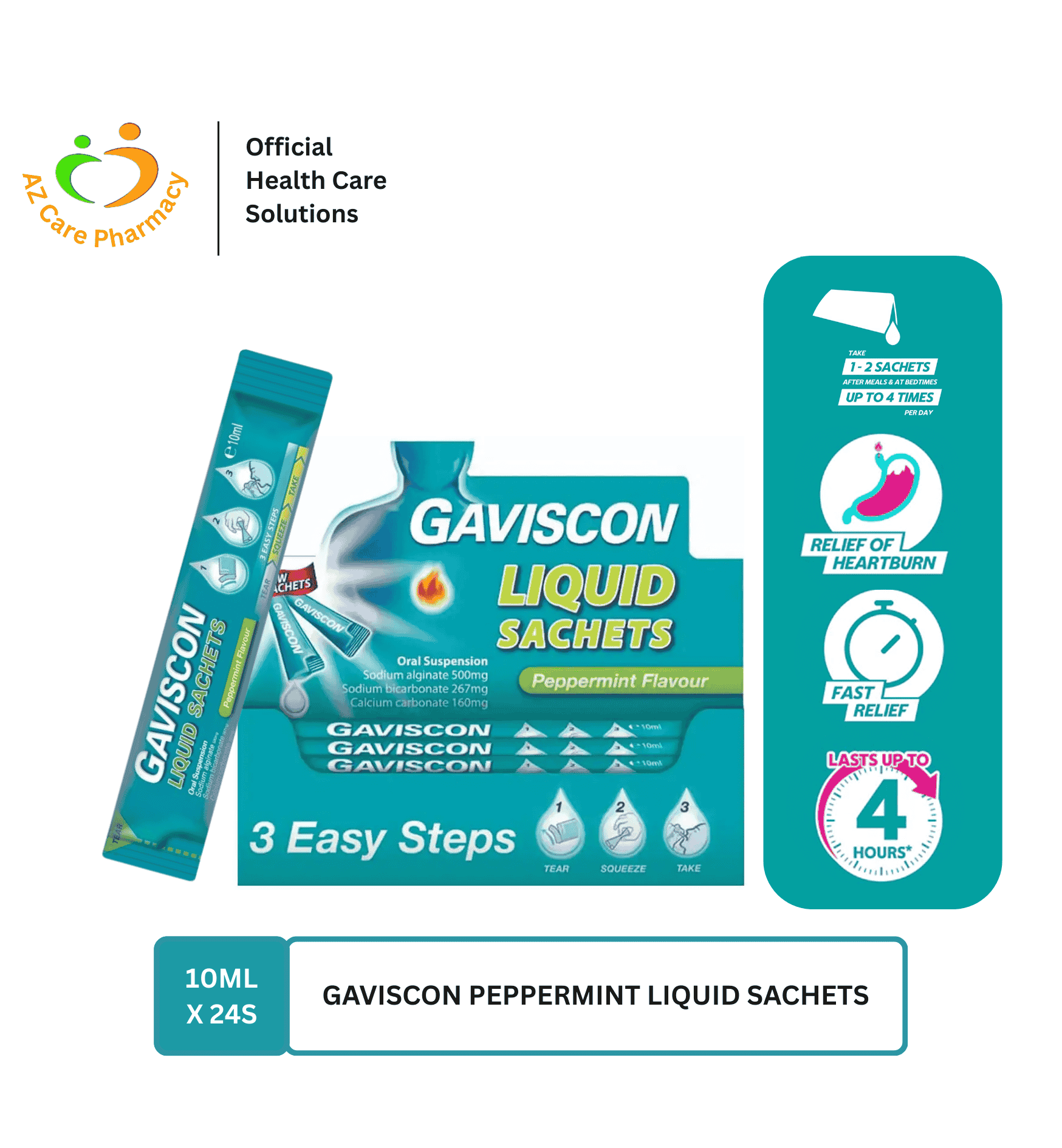 Gaviscon Peppermint Liquid Sachets 10ml - Image 8