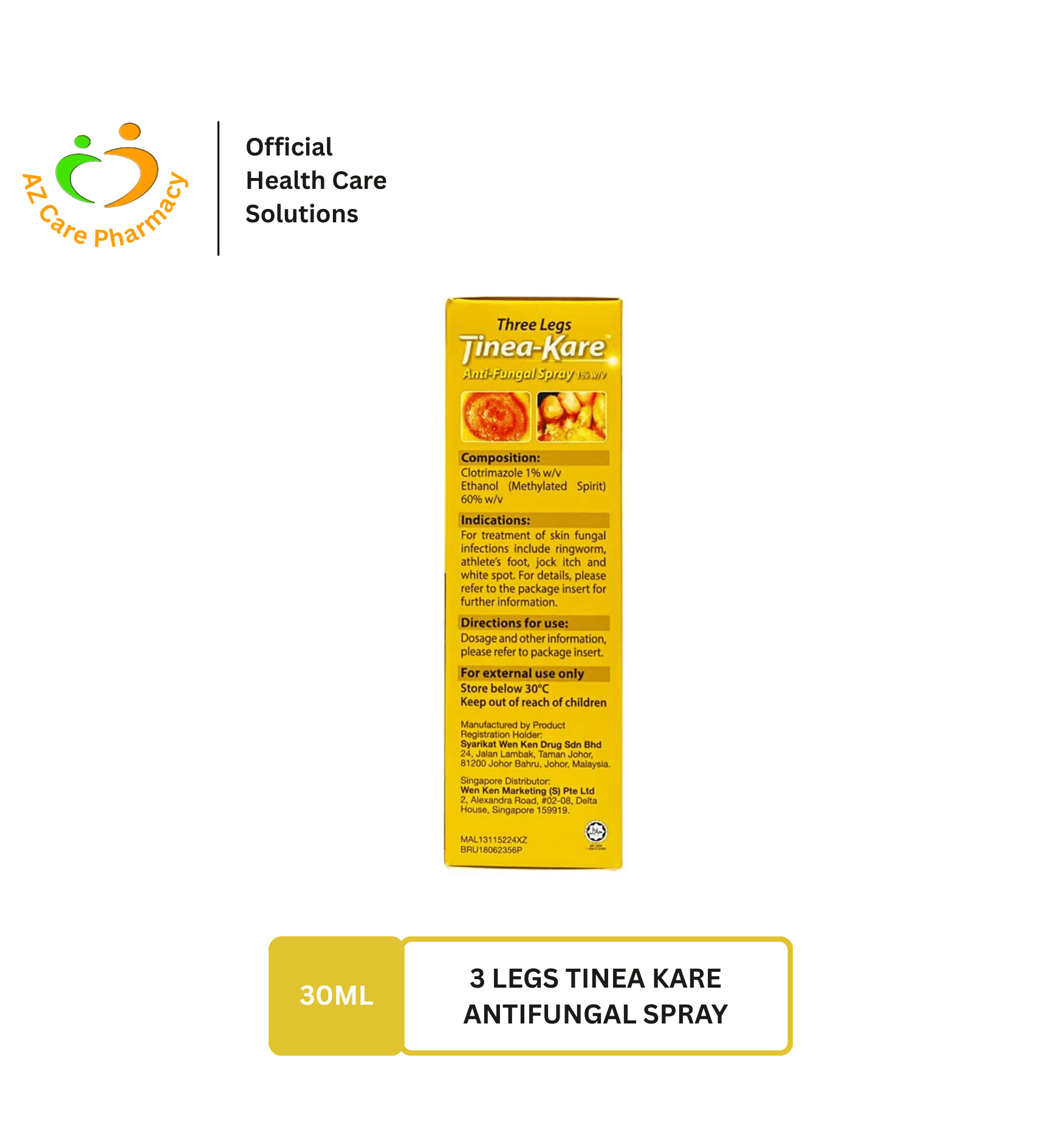 3 Legs Tinea-Kare Anti-Fungal Spray 30ml - Image 2