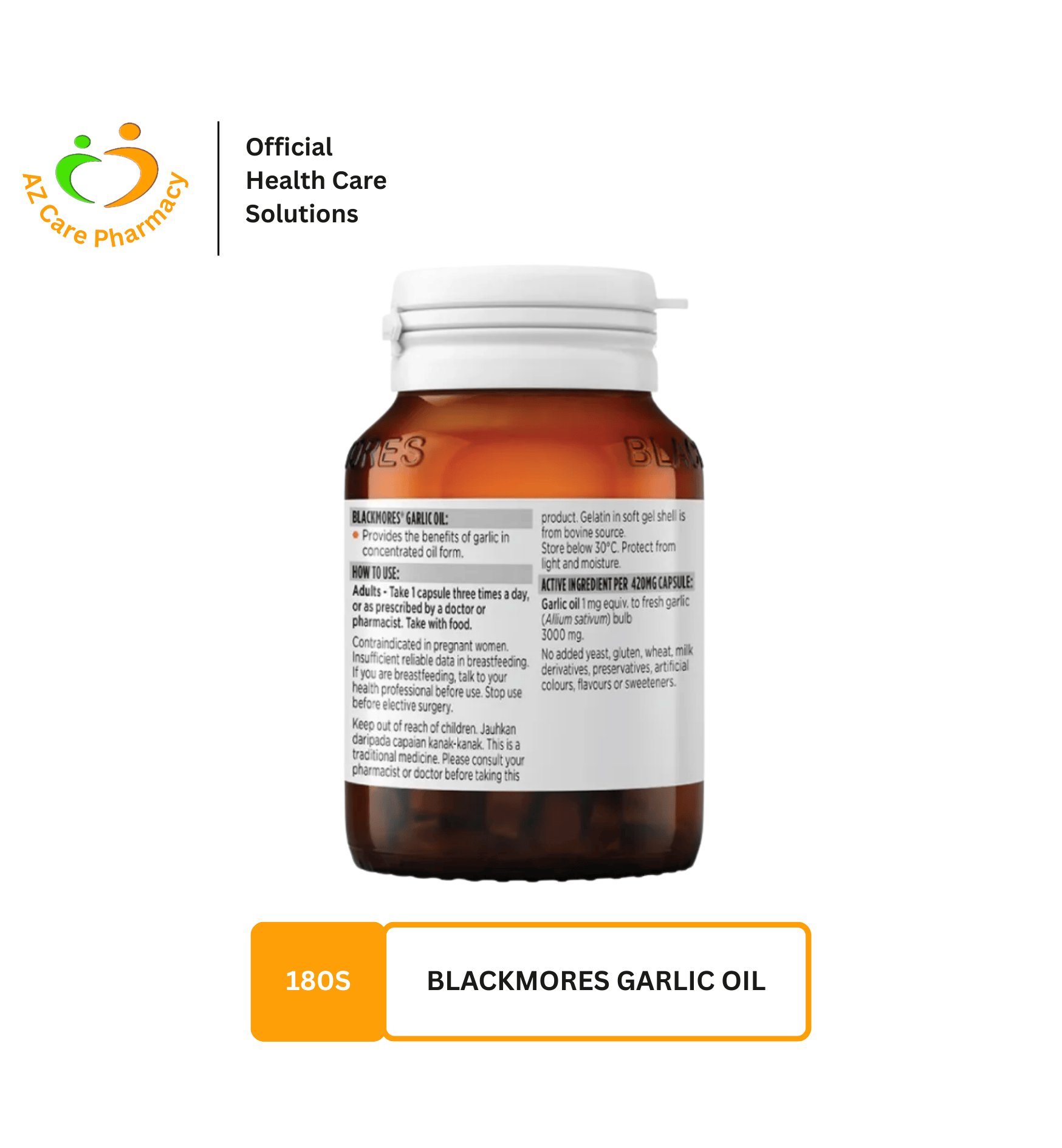 Blackmores Garlic Oil 180s - Image 3