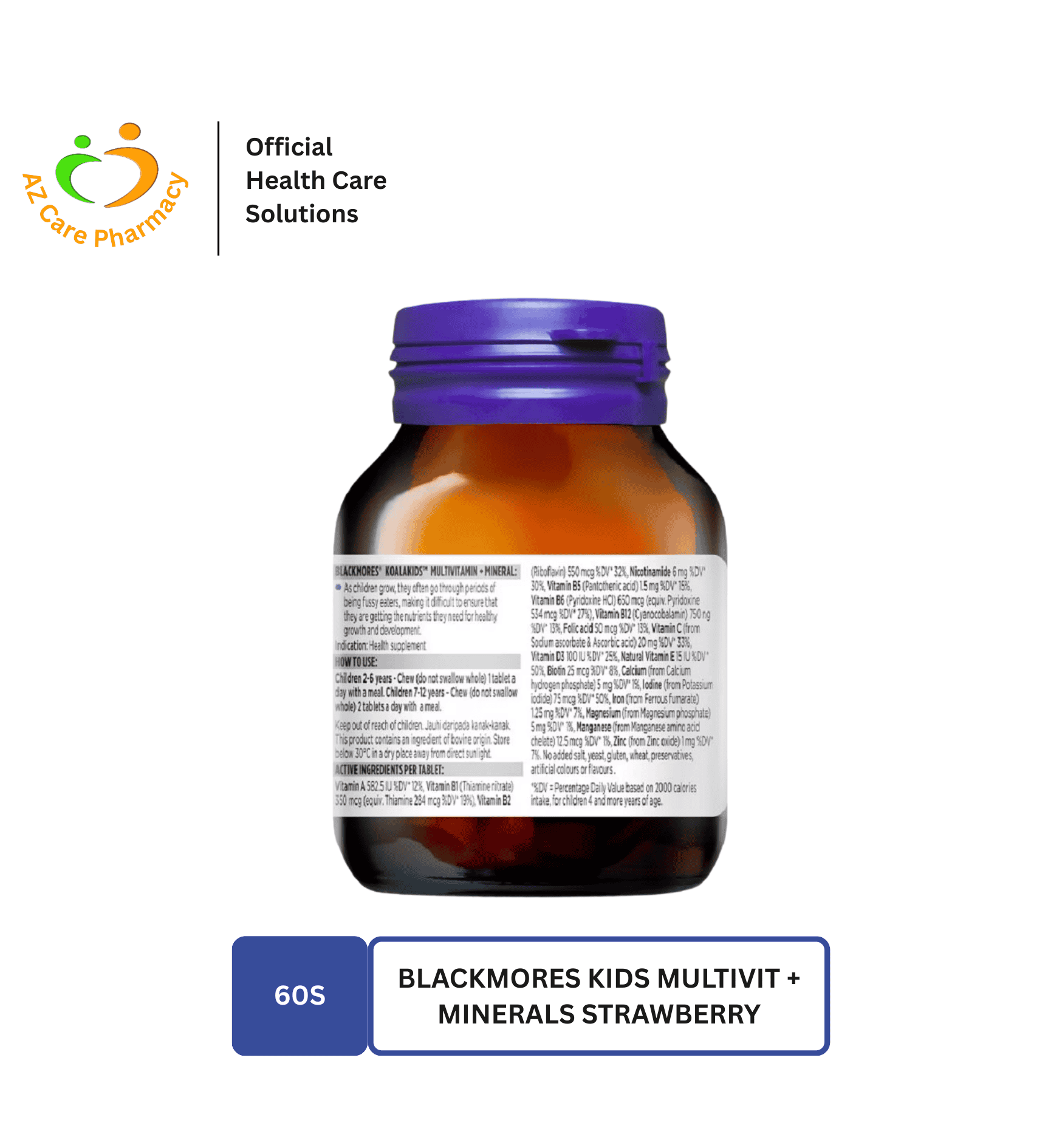 Blackmores Kids Multivitamin + Minerals (Strawberry Flavour) 60S - Image 3