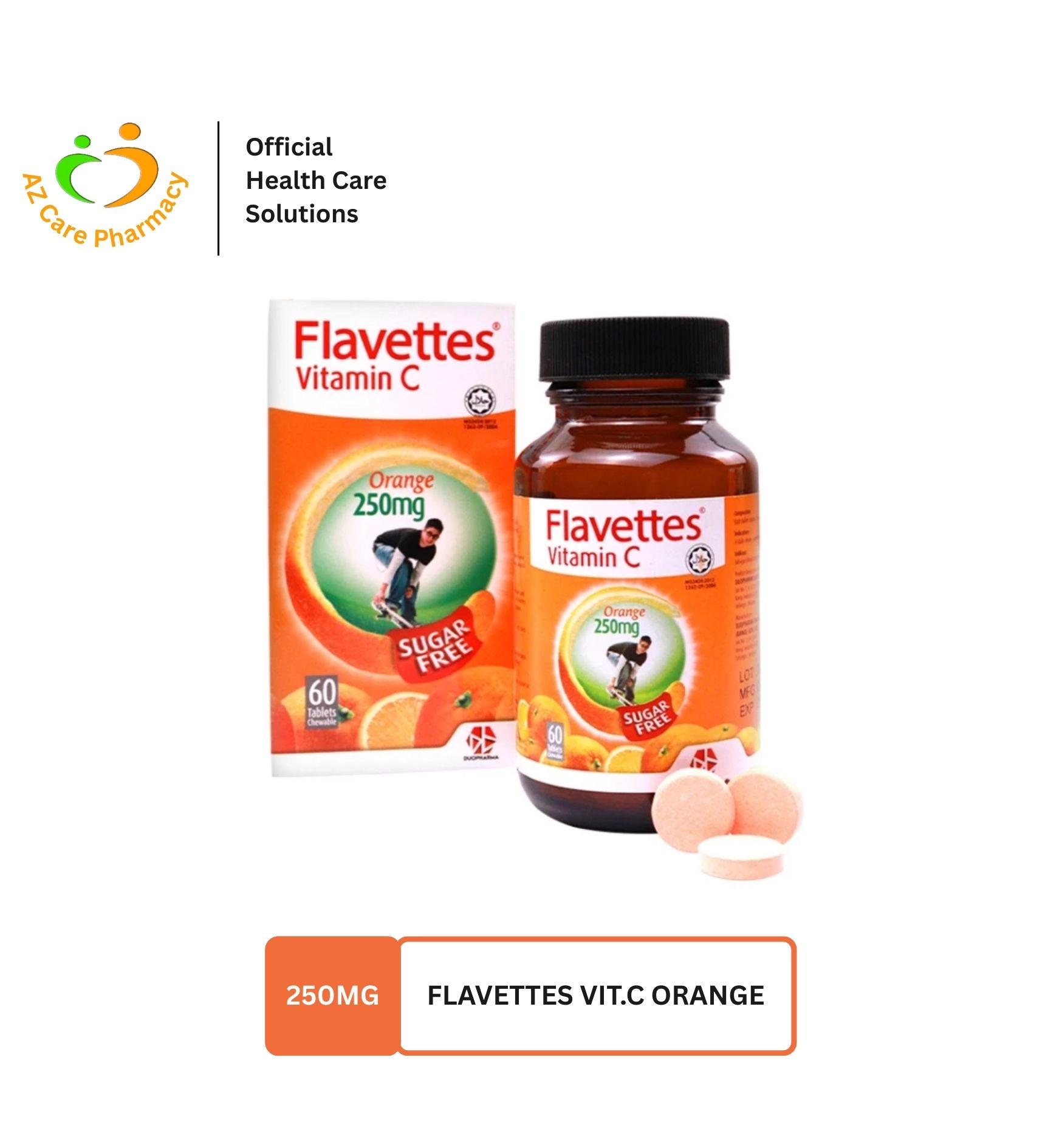 Flavettes Vit.C Orange 250mg 100S