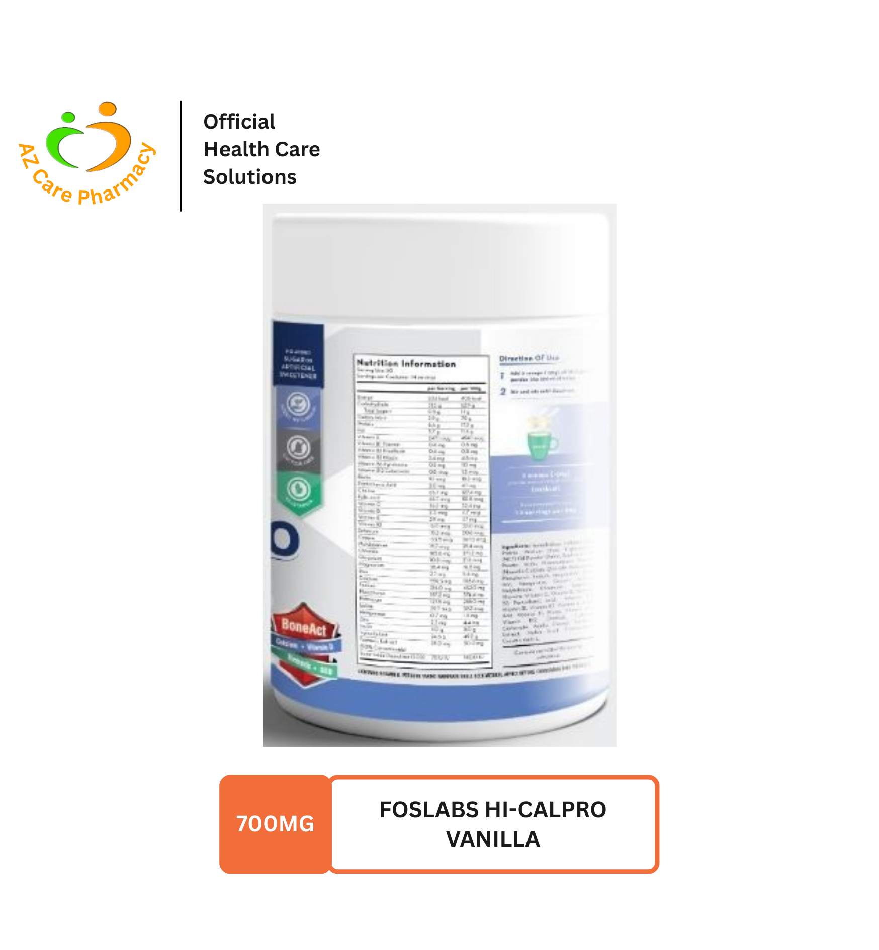 Foslabs Hi-Calpro Vanilla 700g - Image 3