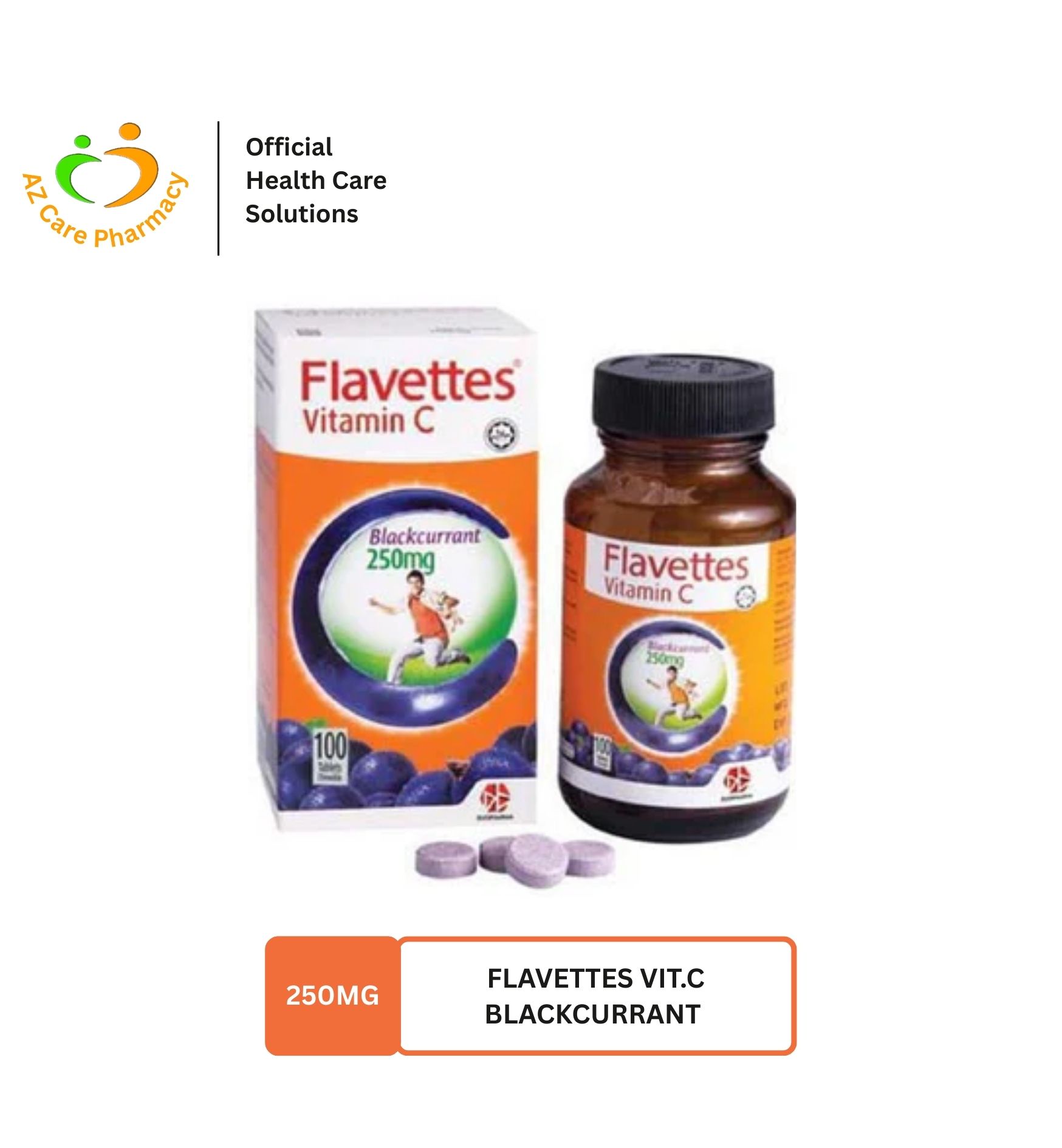 Flavettes Vit.C Blackcurrant 250mg 100S
