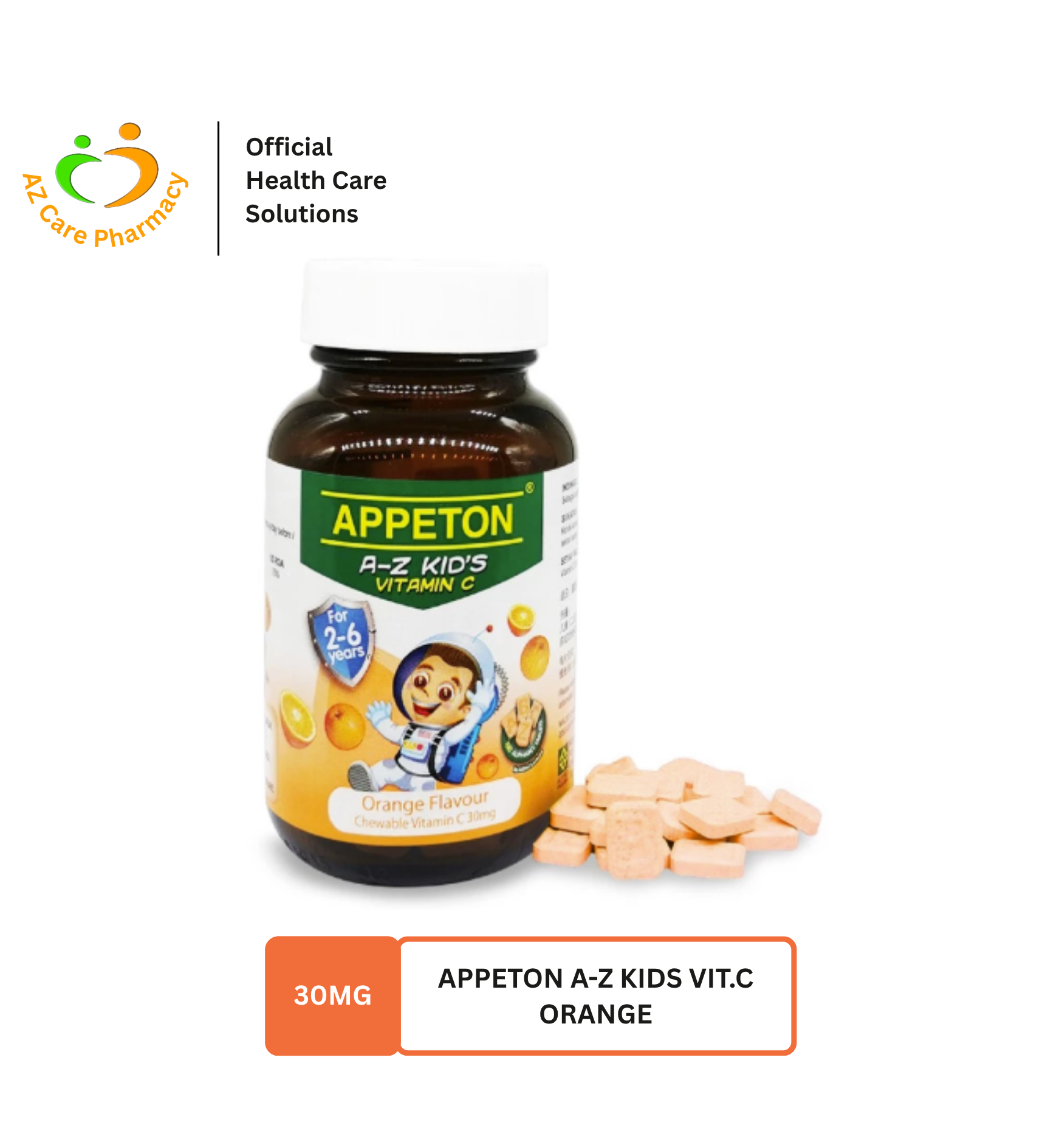Appeton A-Z Kids Vit.C 30mg Orange 100S - Image 3