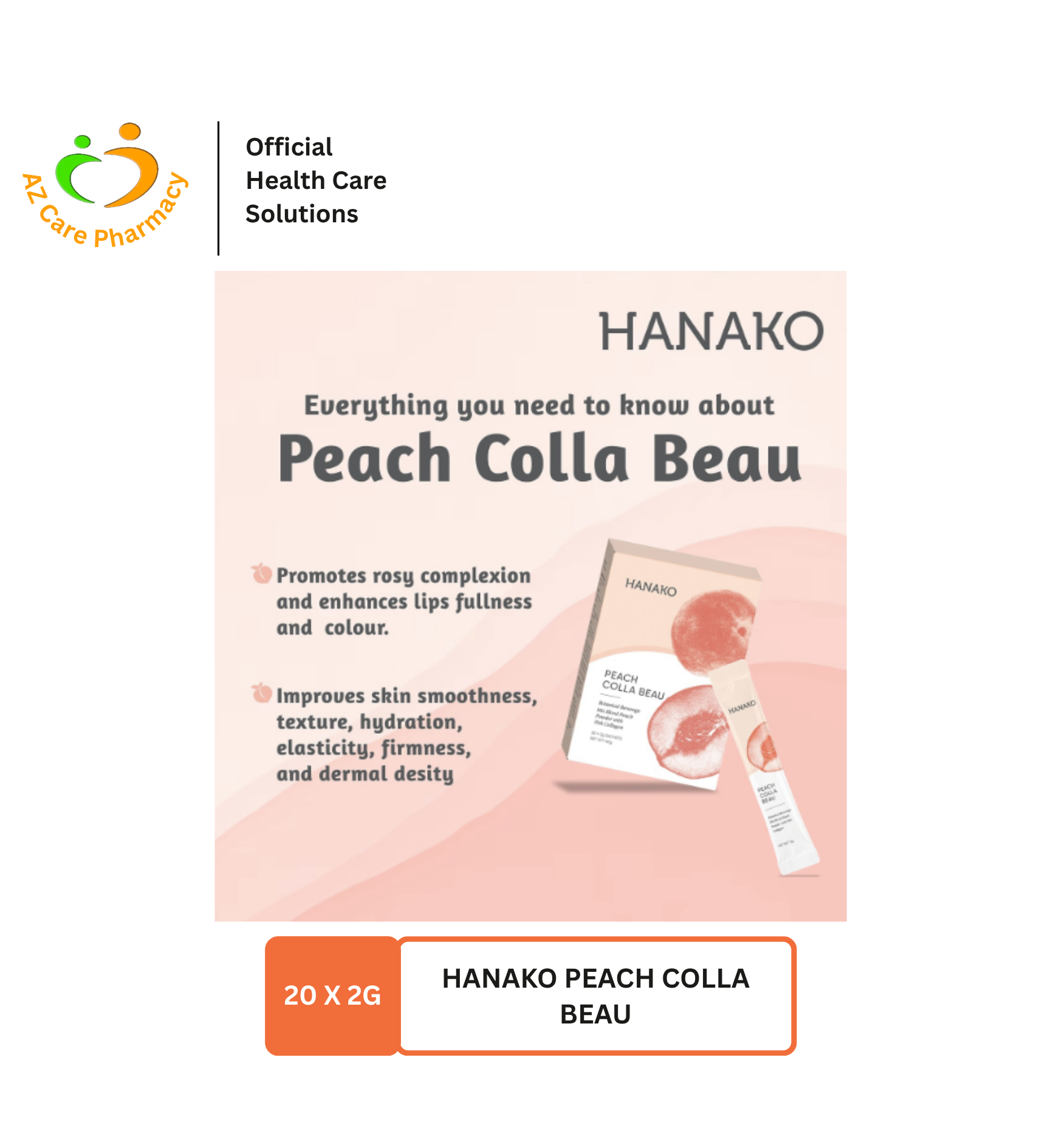Hanako Peach Colla Beau 20x2g - Image 3