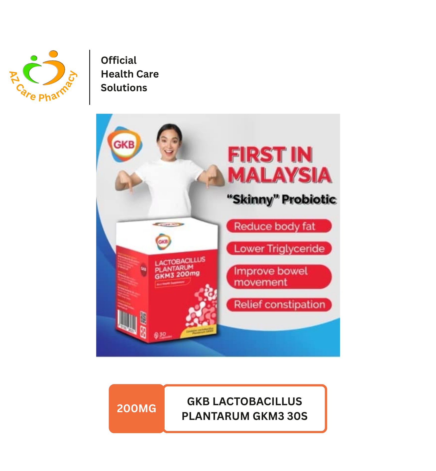 GKB Lactobacillus Plantarum GKM3 200mg 30s - Image 4