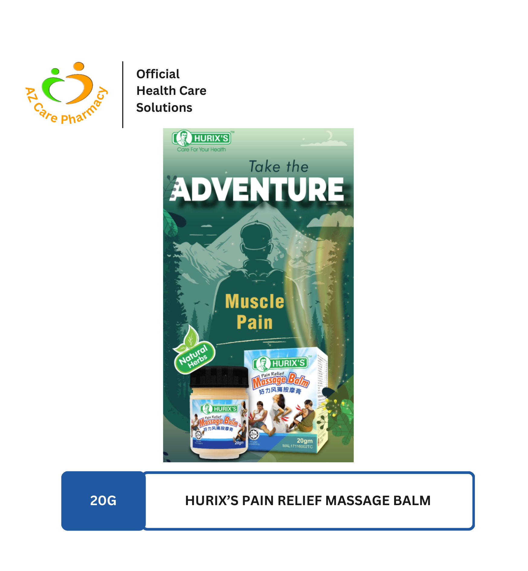 Hurixs Pain Relief Massage Balm 20g - Image 4
