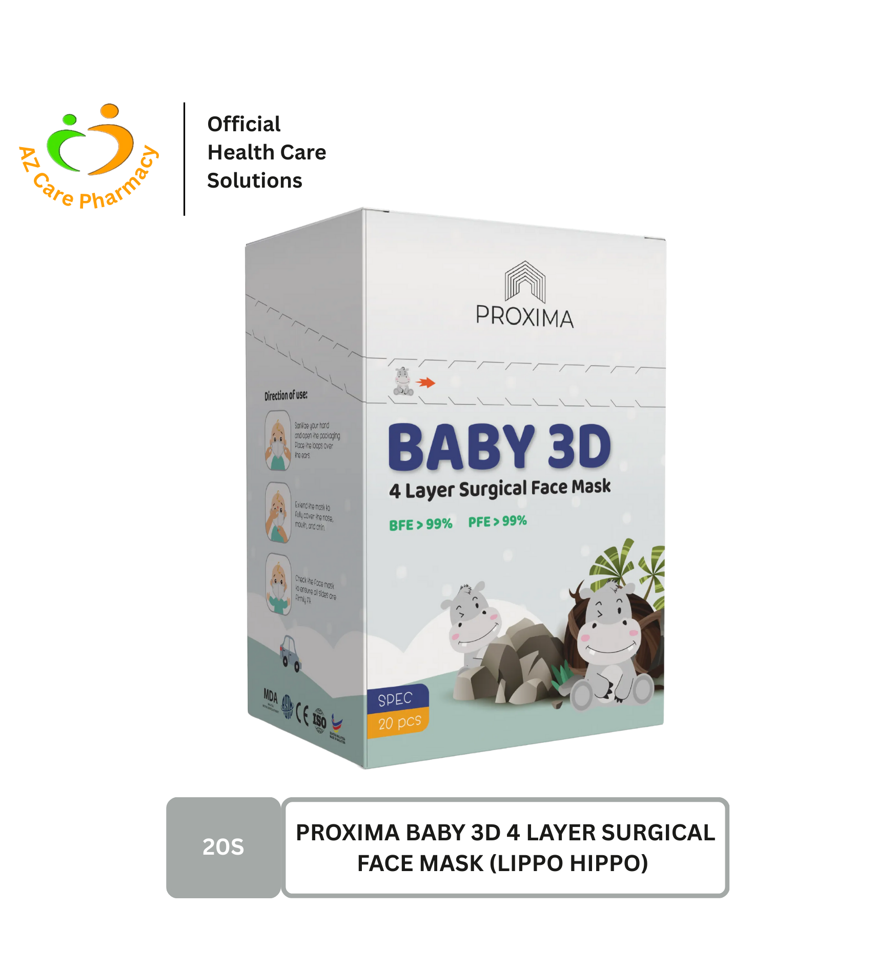 Proxima Baby 3D 4 Layer Surgical Face Mask (Lippo Hippo) 20s
