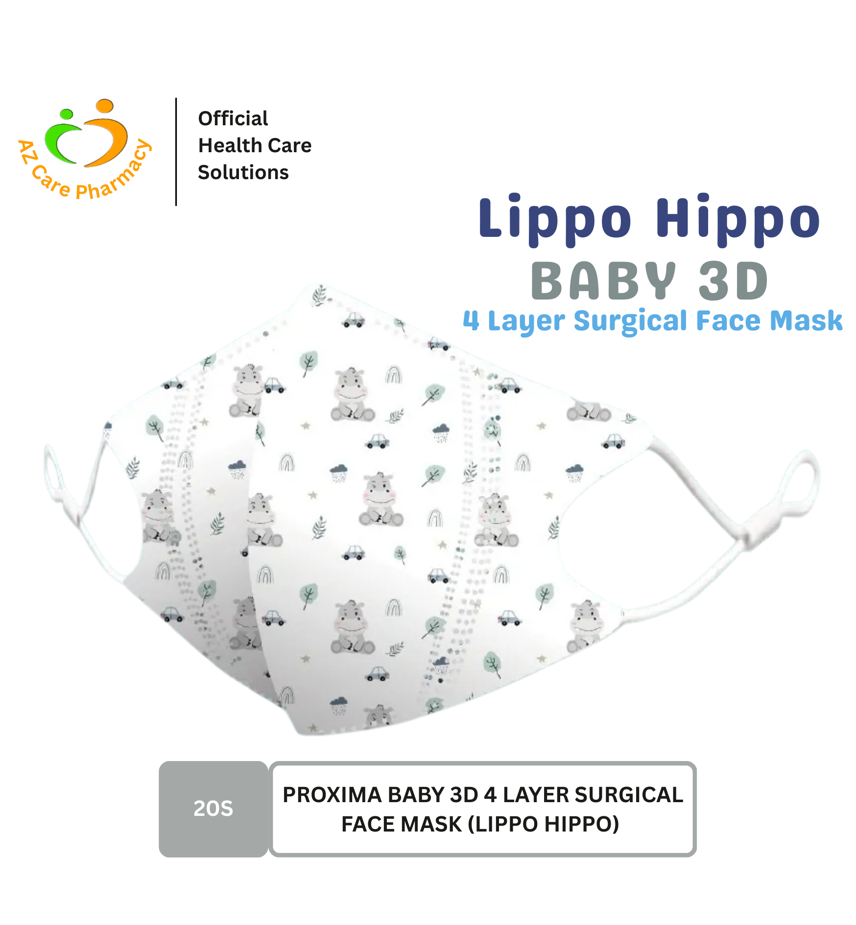 Proxima Baby 3D 4 Layer Surgical Face Mask (Lippo Hippo) 20s - Image 2