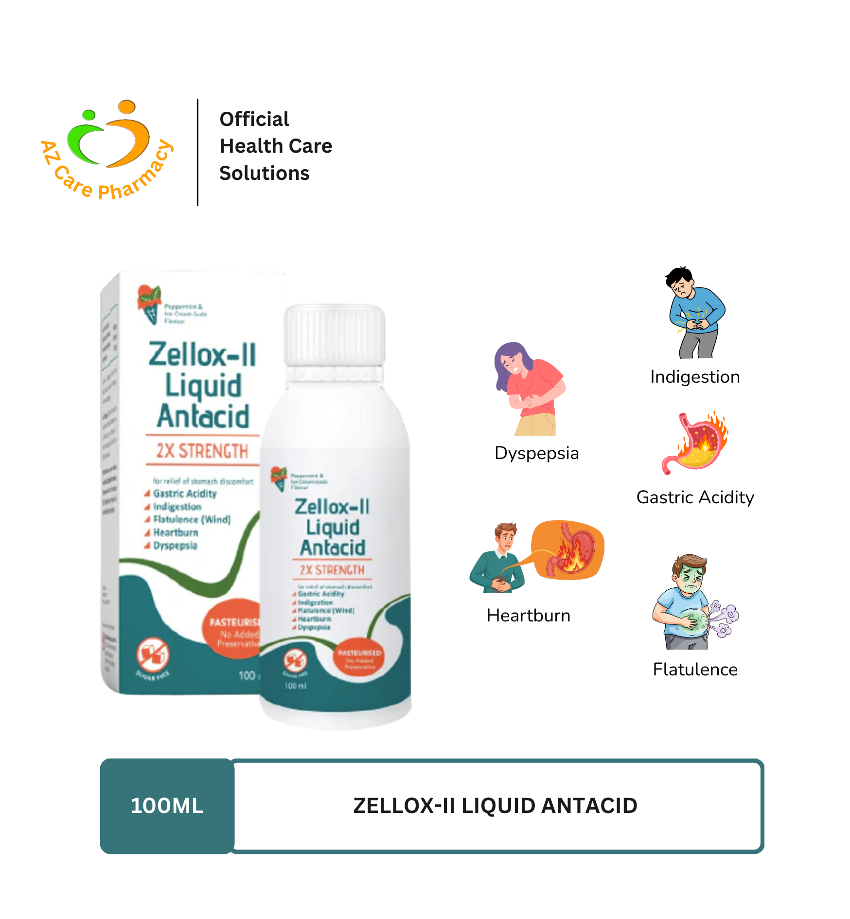Zellox-II Antacid 100ml - Image 3