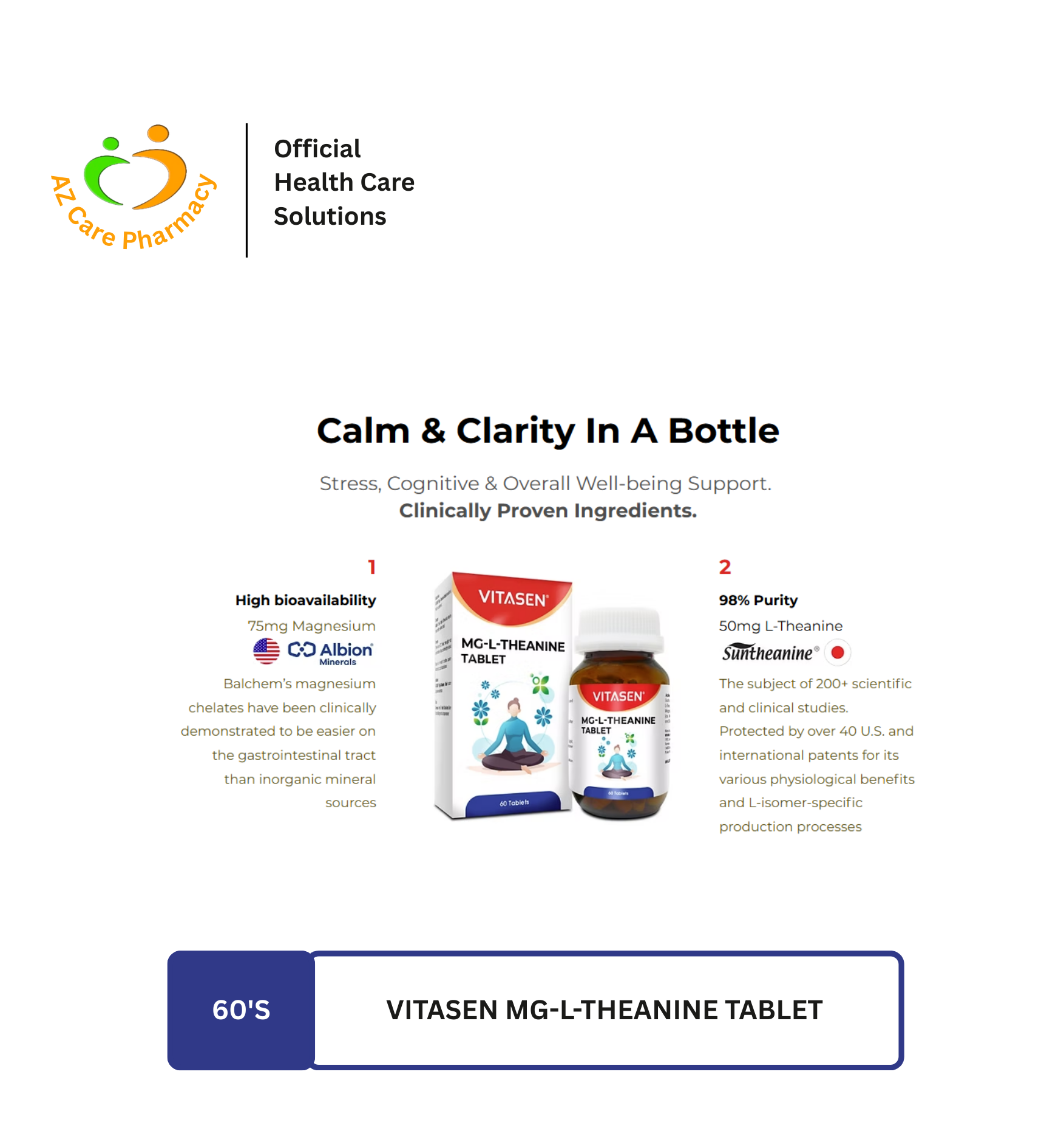 Vitasen Mg-L-Theanine Tablet 60s - Image 3