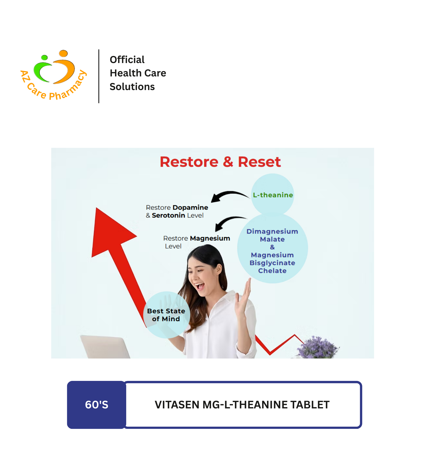 Vitasen Mg-L-Theanine Tablet 60s - Image 5