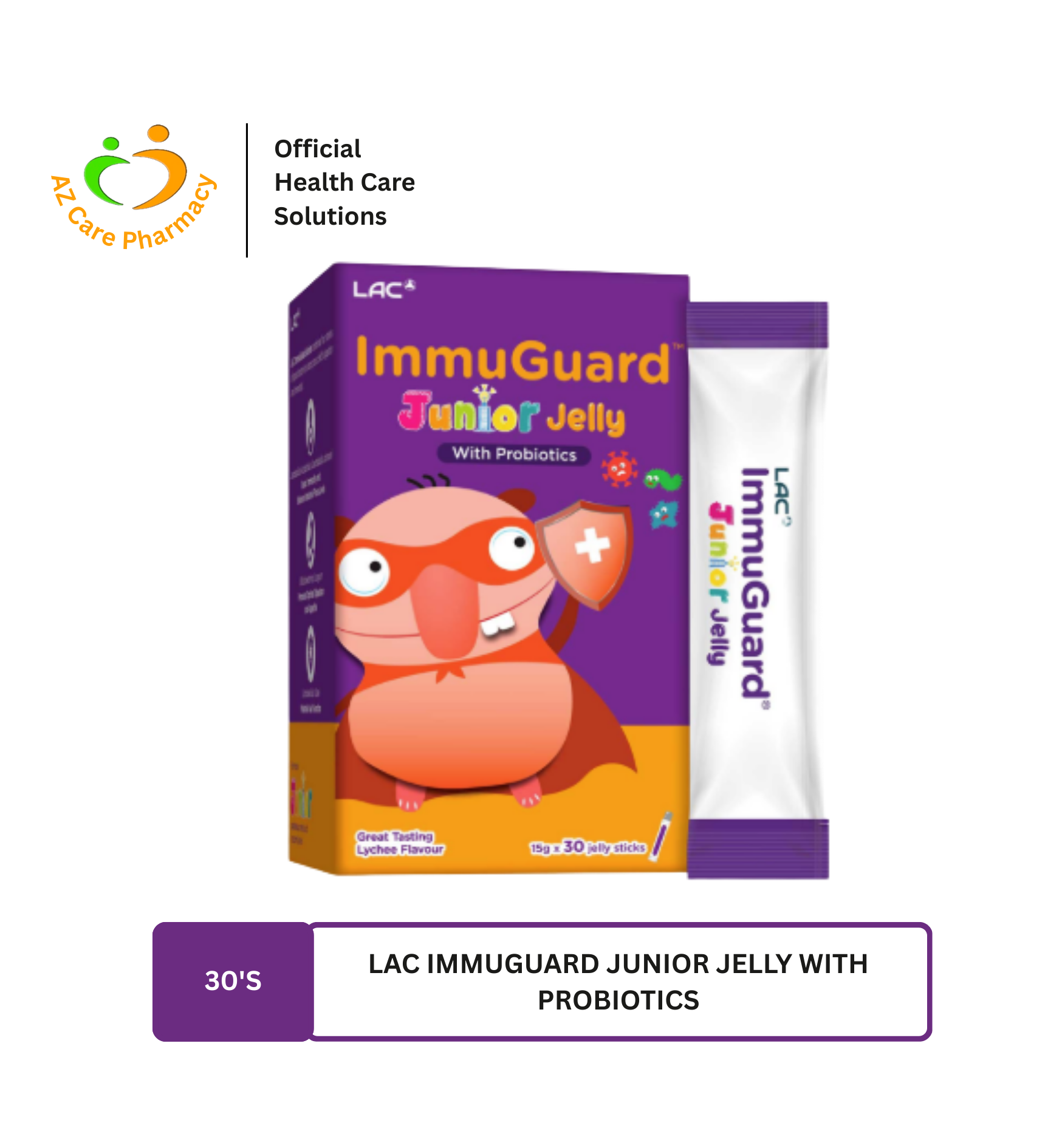 LAC Immuguard Junior Jelly Lychee 30s