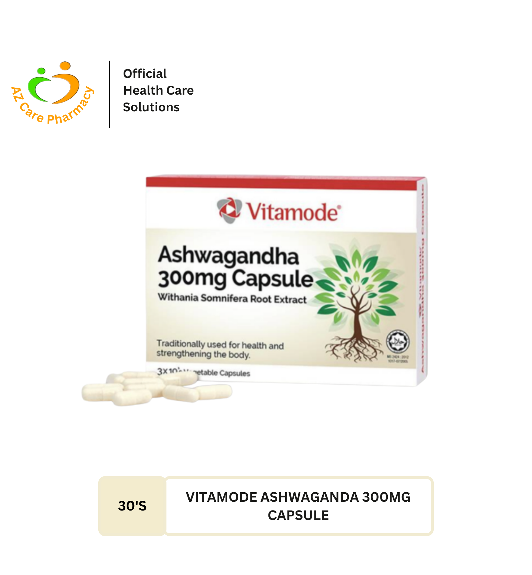 Vitamode Ashwaganda 300mg Capsule 30S - Image 2