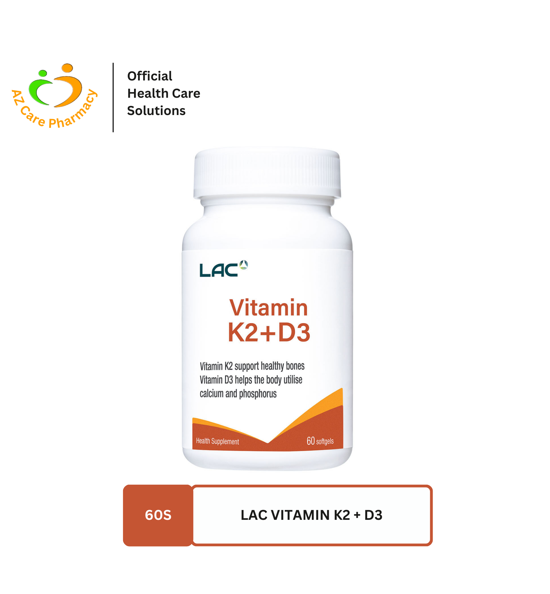 LAC Vitamin K2 + D3 Softgel 60s