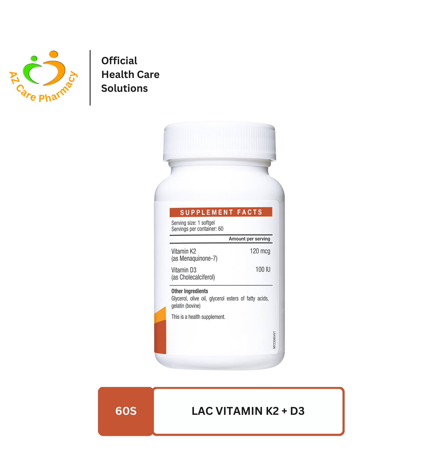 LAC Vitamin K2 + D3 Softgel 60s - Image 2