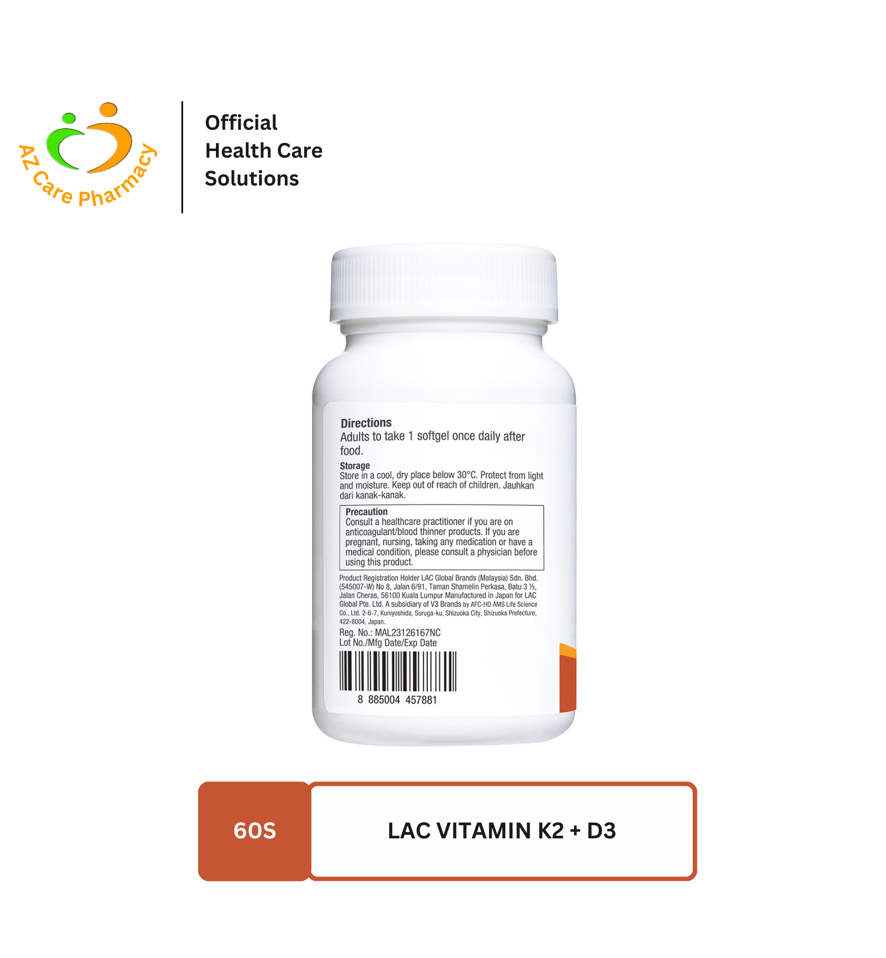 LAC Vitamin K2 + D3 Softgel 60s - Image 3