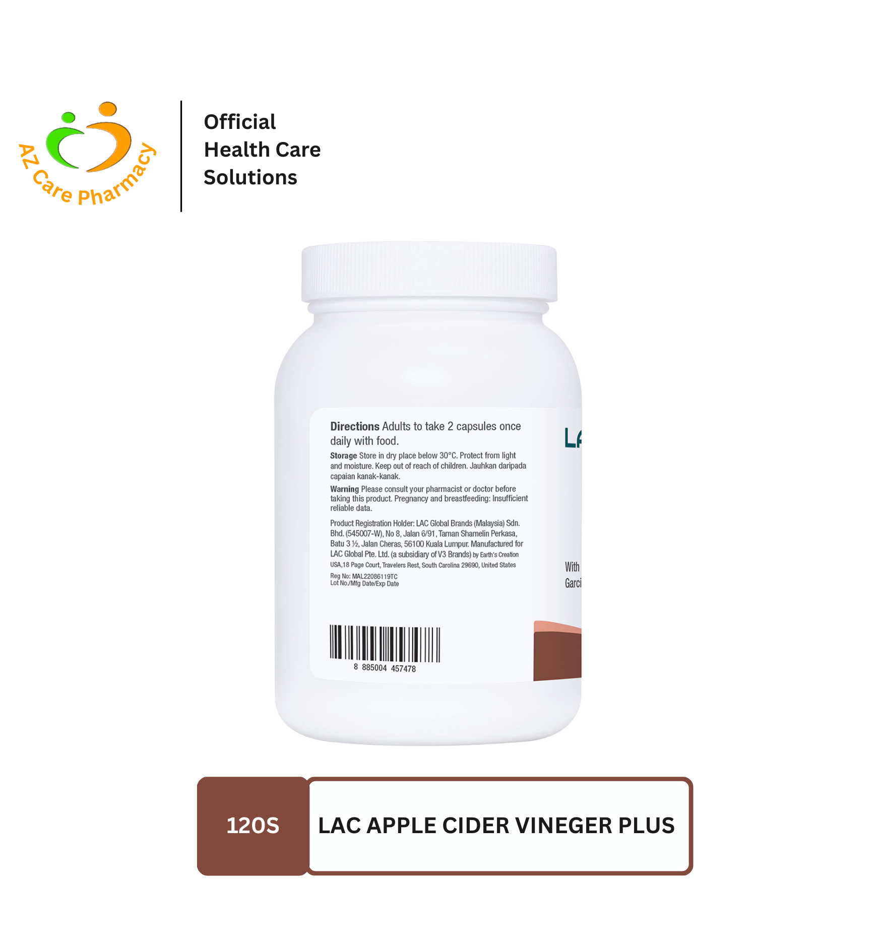 LAC Apple Cider Vinegar Plus Cap 120s - Image 4