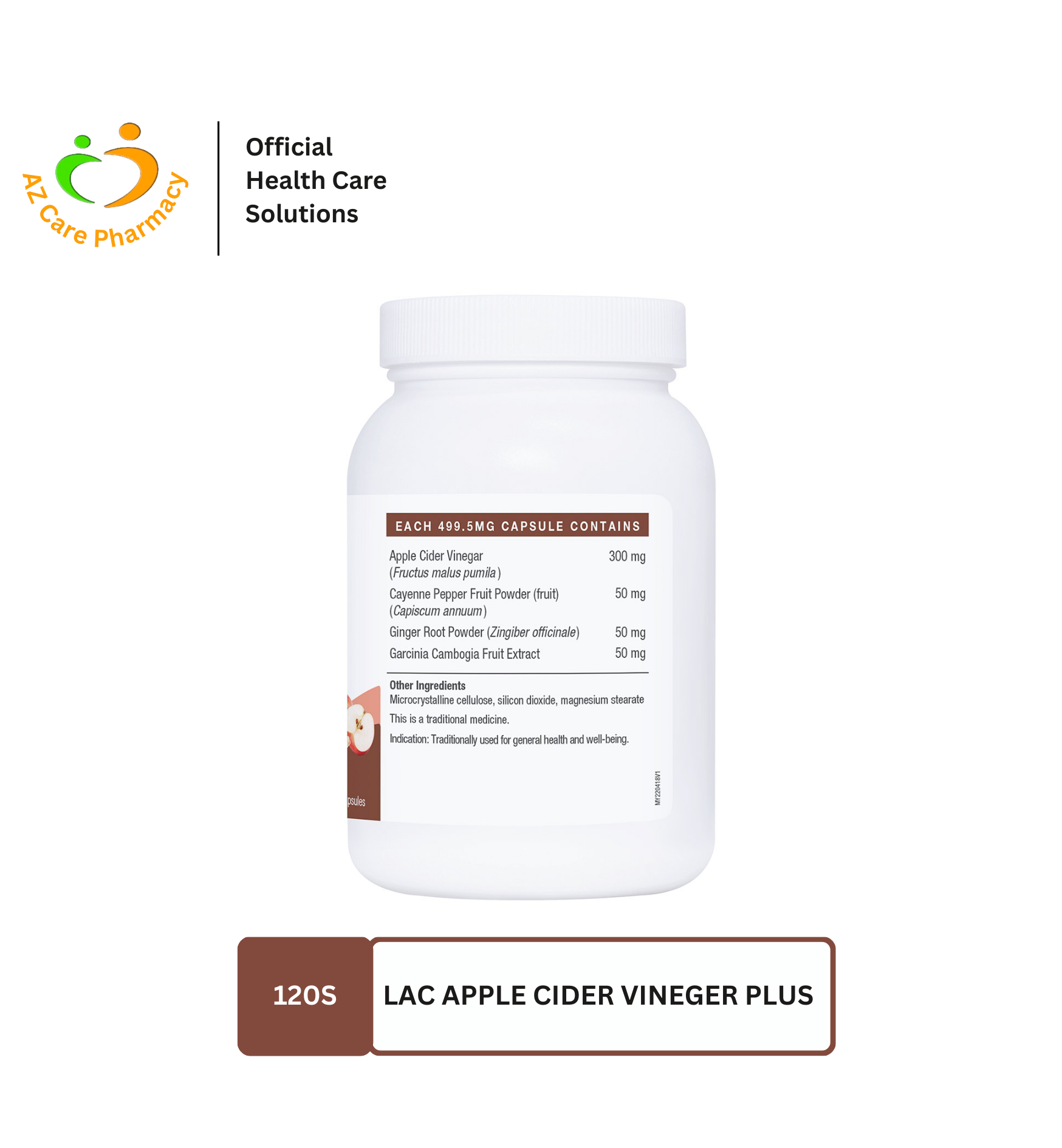 LAC Apple Cider Vinegar Plus Cap 120s - Image 3