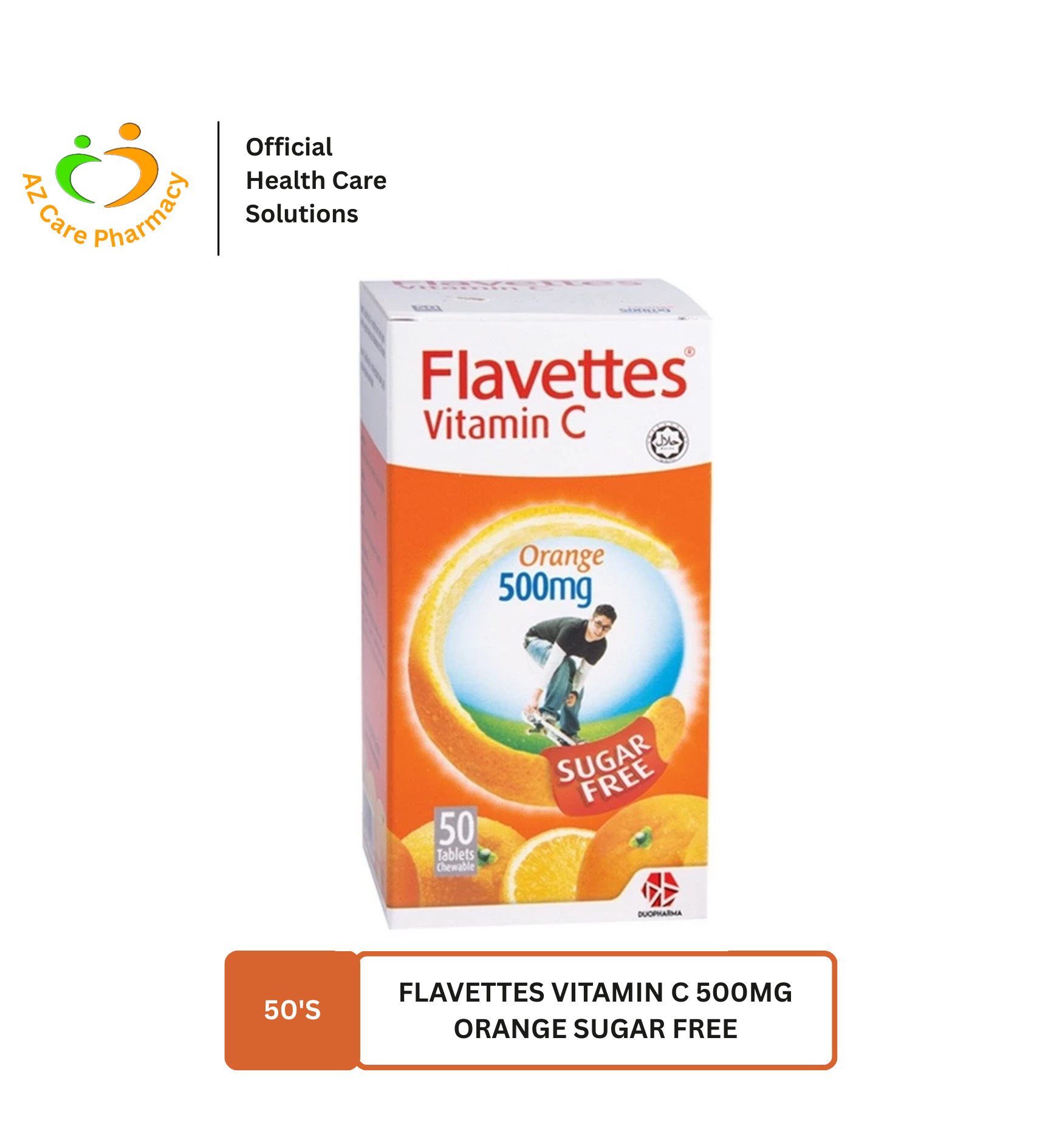Flavettes Vitamin C 500mg Orange Sugar Free 50s - Image 2