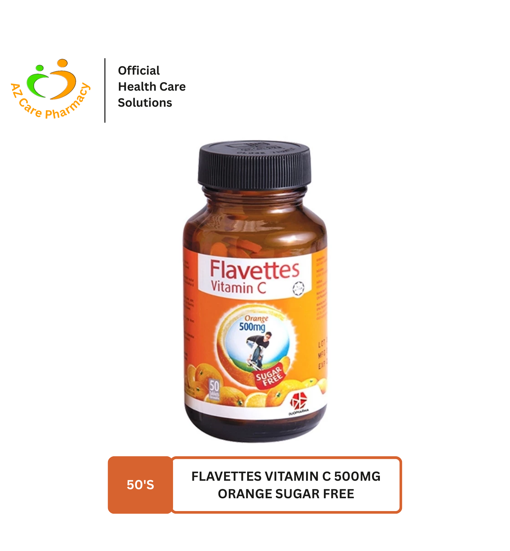 Flavettes Vitamin C 500mg Orange Sugar Free 50s - Image 3