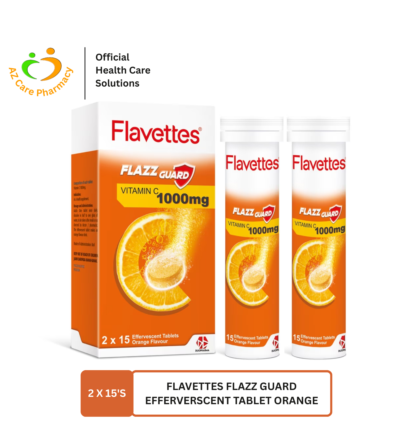 Flavettes Flazz Guard Effervescent Tablet Orange 2X15S