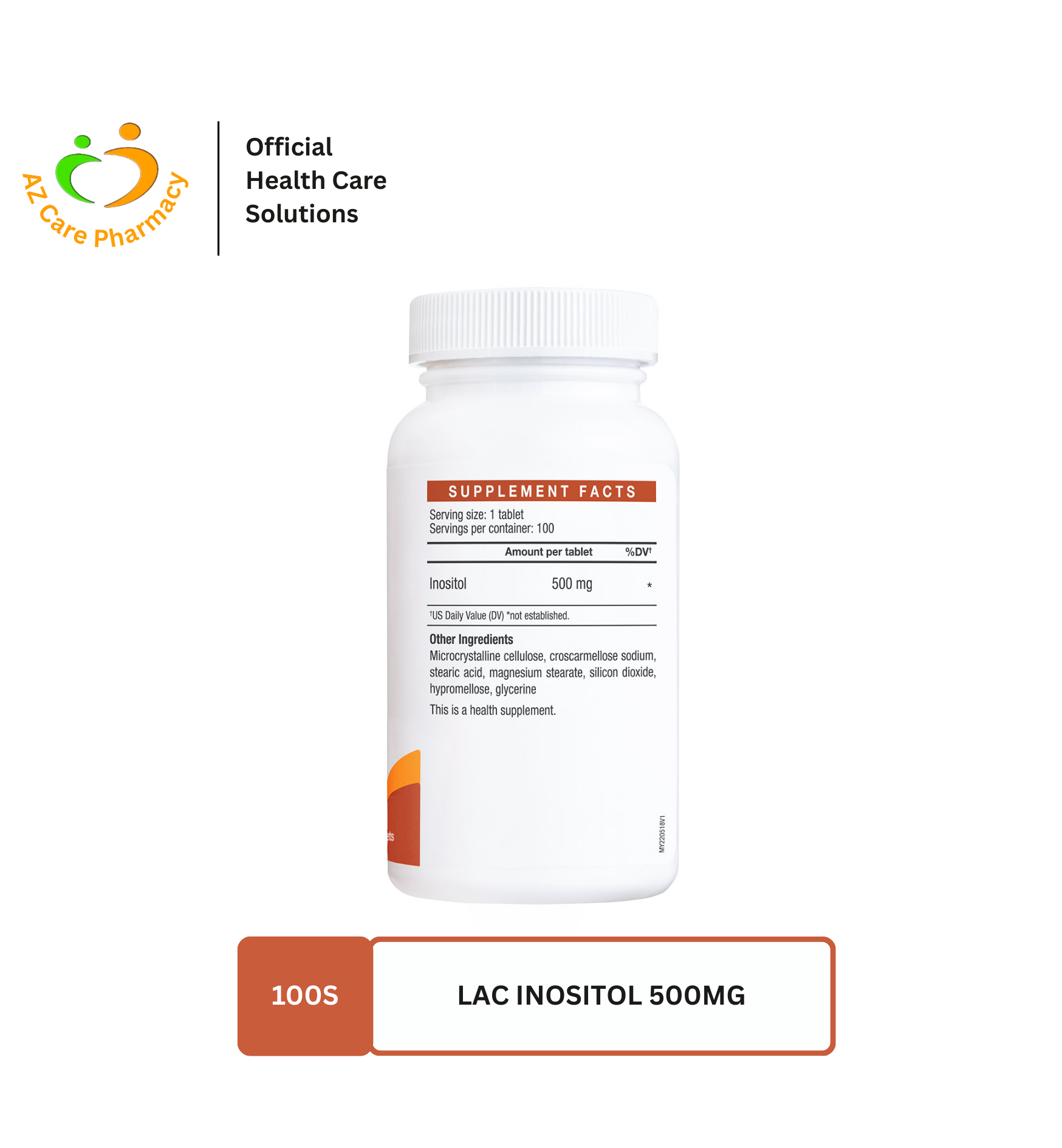 LAC Inositol 500mg 100s - Image 2