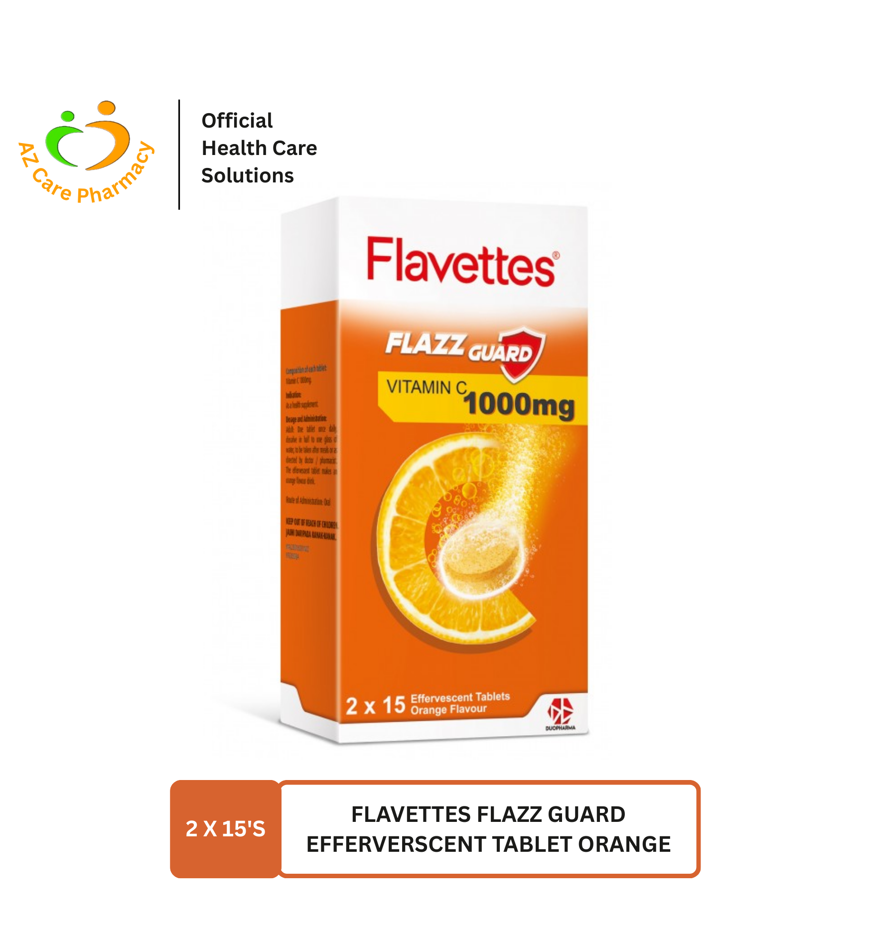 Flavettes Flazz Guard Effervescent Tablet Orange 2X15S - Image 2