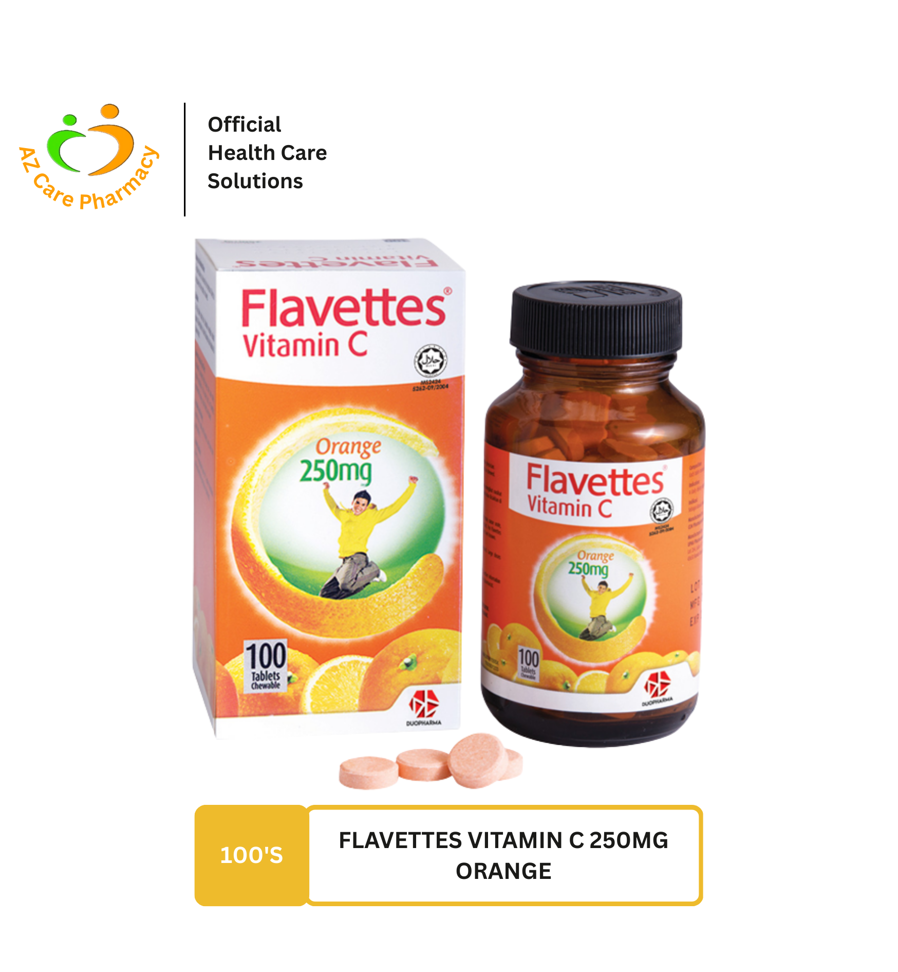 Flavettes Vitamin C 250mg Orange 100s