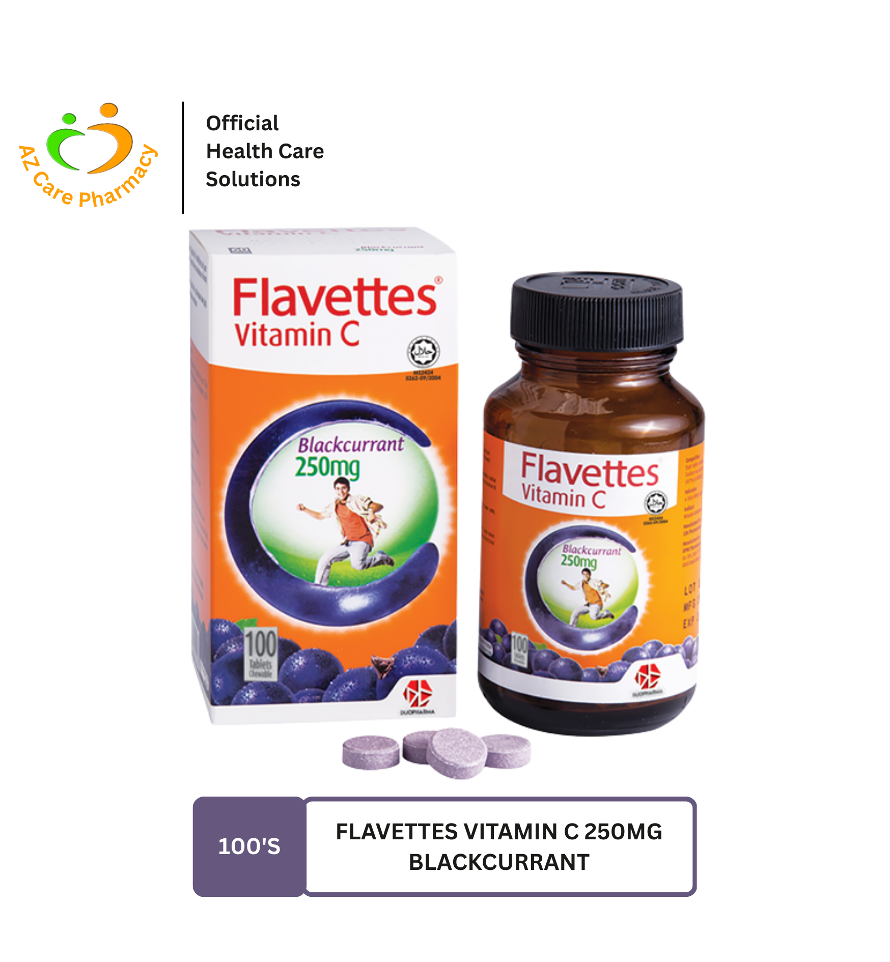 Flavettes Vitamin C 250mg Blackcurrant 100s