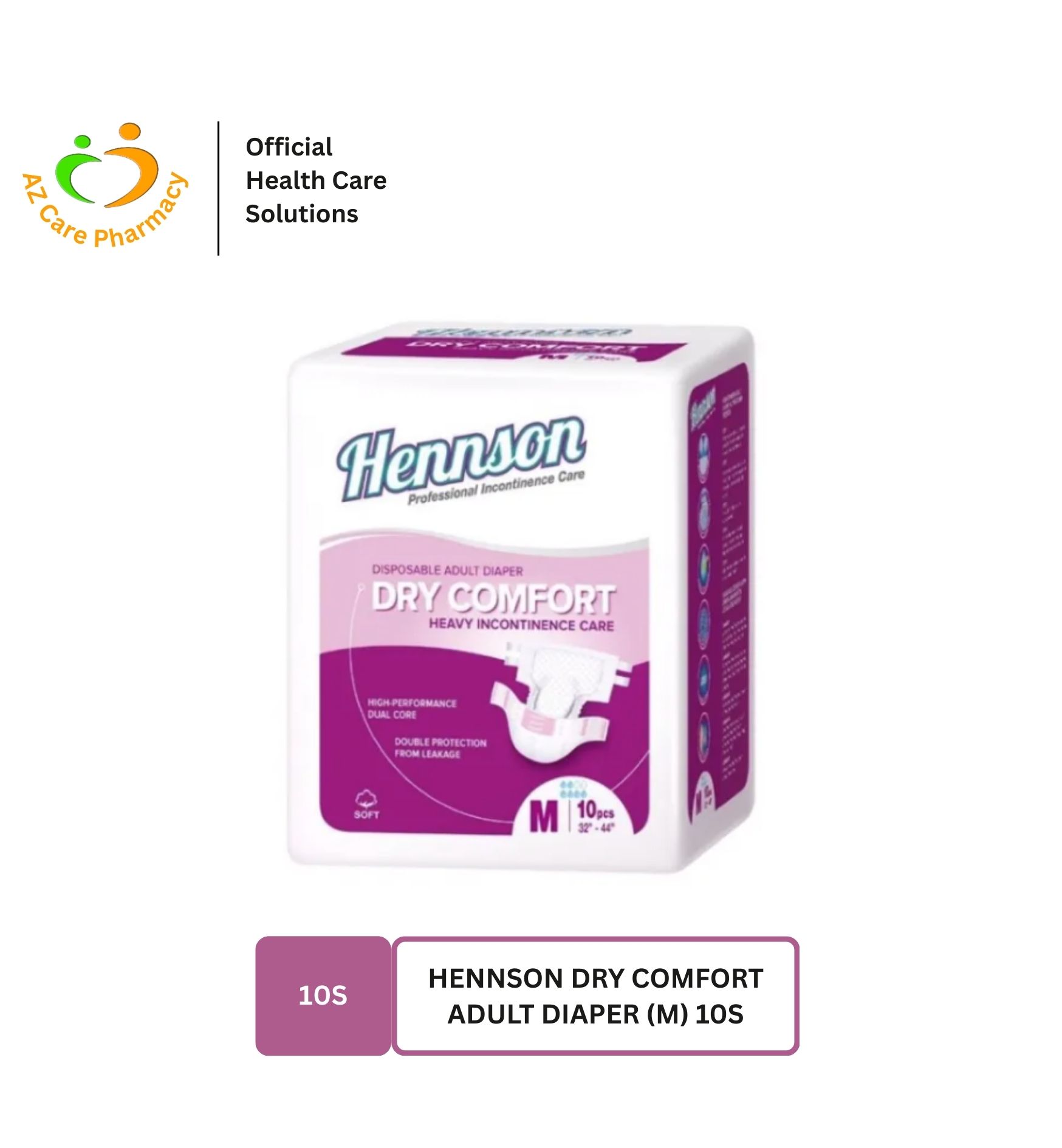 Hennson Dry Comfort Adult Diaper (L) 10s - Image 2