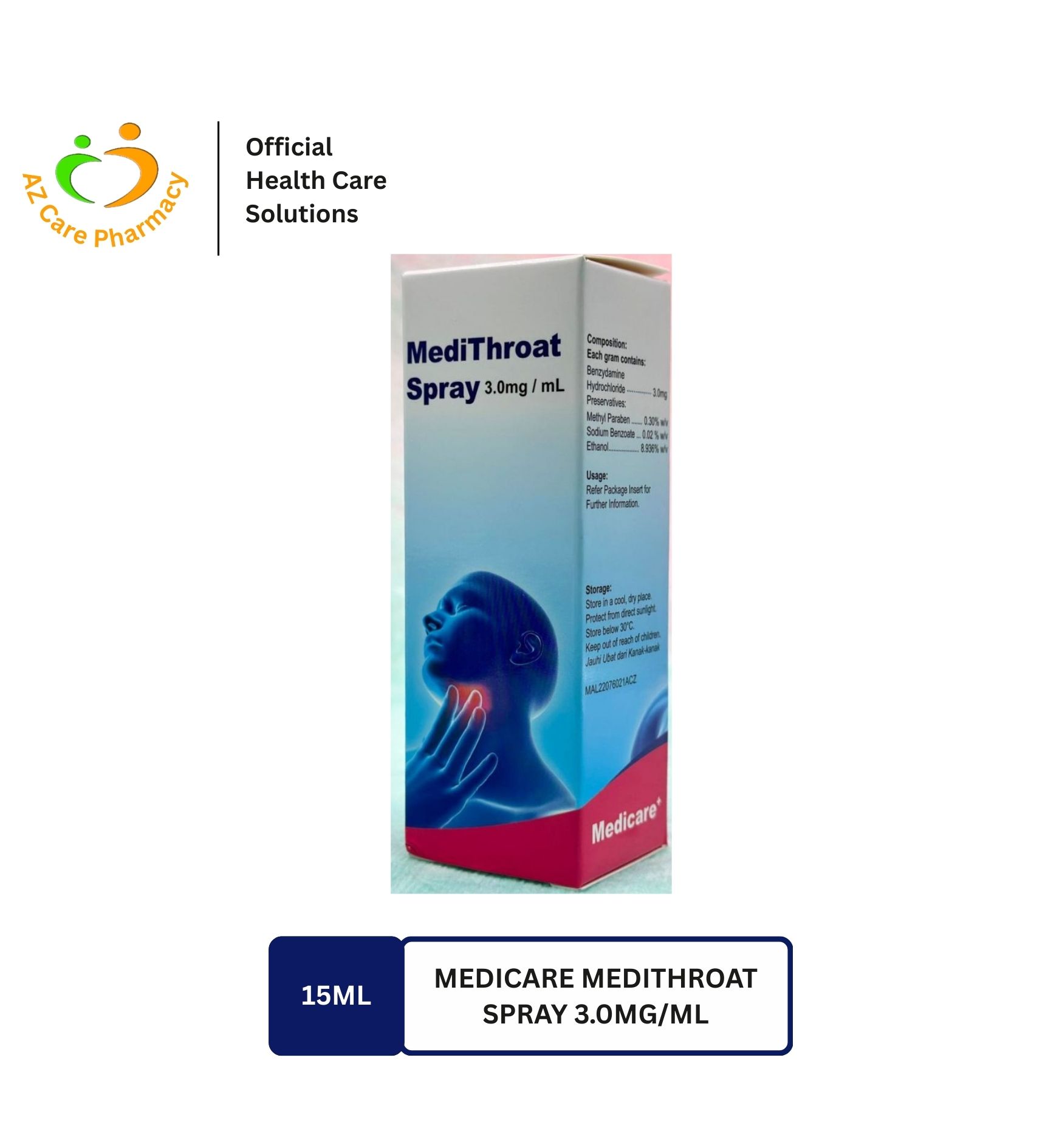 Medicare Medithroat Spray 3.0mg/ml 15ml