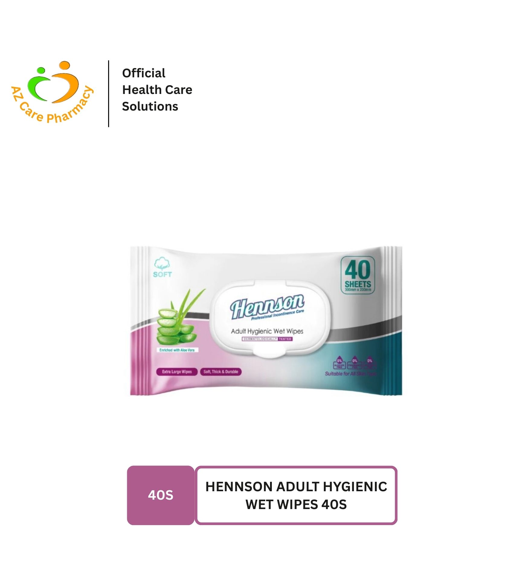 Hennson Adult Hygienic Wet Wipes 40s