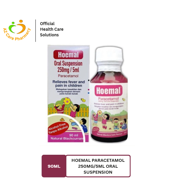 Hoemal Paracetamol 250mg/5ml oral Suspension 90ml - Image 2