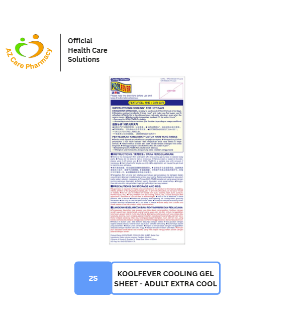 Kool Fever Cooling Gel Sheet - Adult Extra Cool 2s - Image 2