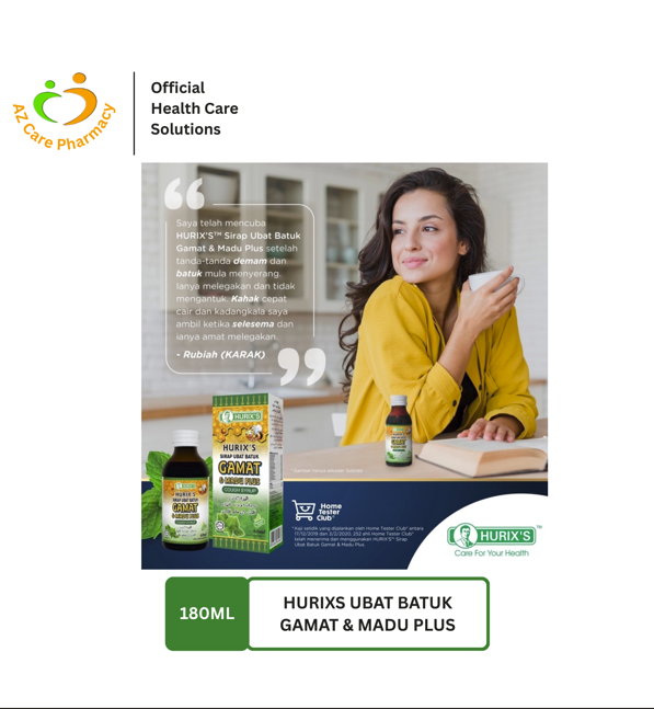 Hurixs Ubat Batuk Gamat & Madu Plus 180ml - Image 2