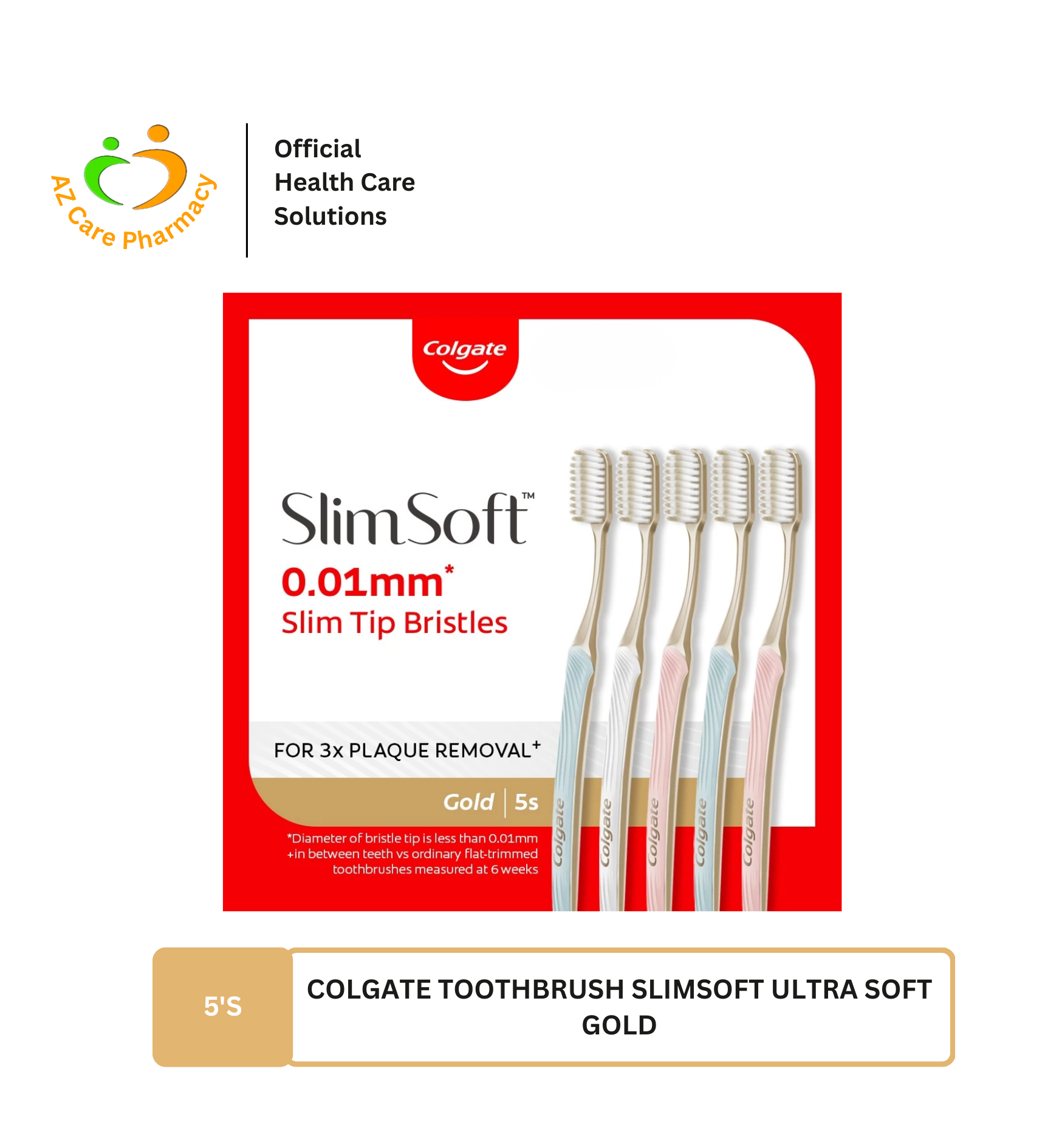 Colgate Toothbrush Slimsoft Ultra Soft Gold 5s - Image 5