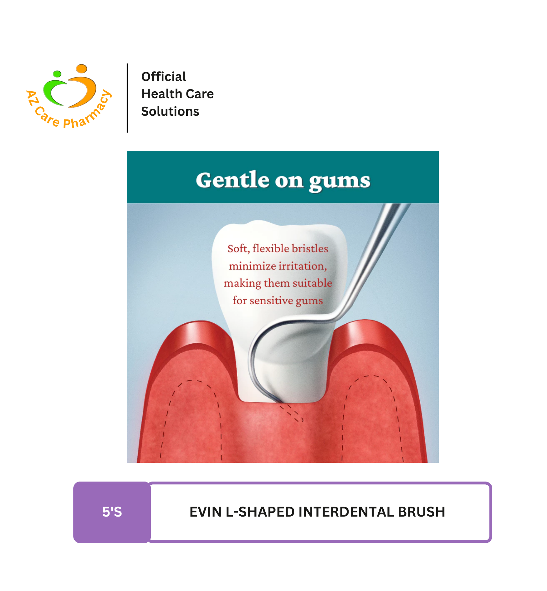 Evin L-Shaped Interdental Brush 5s - Image 3