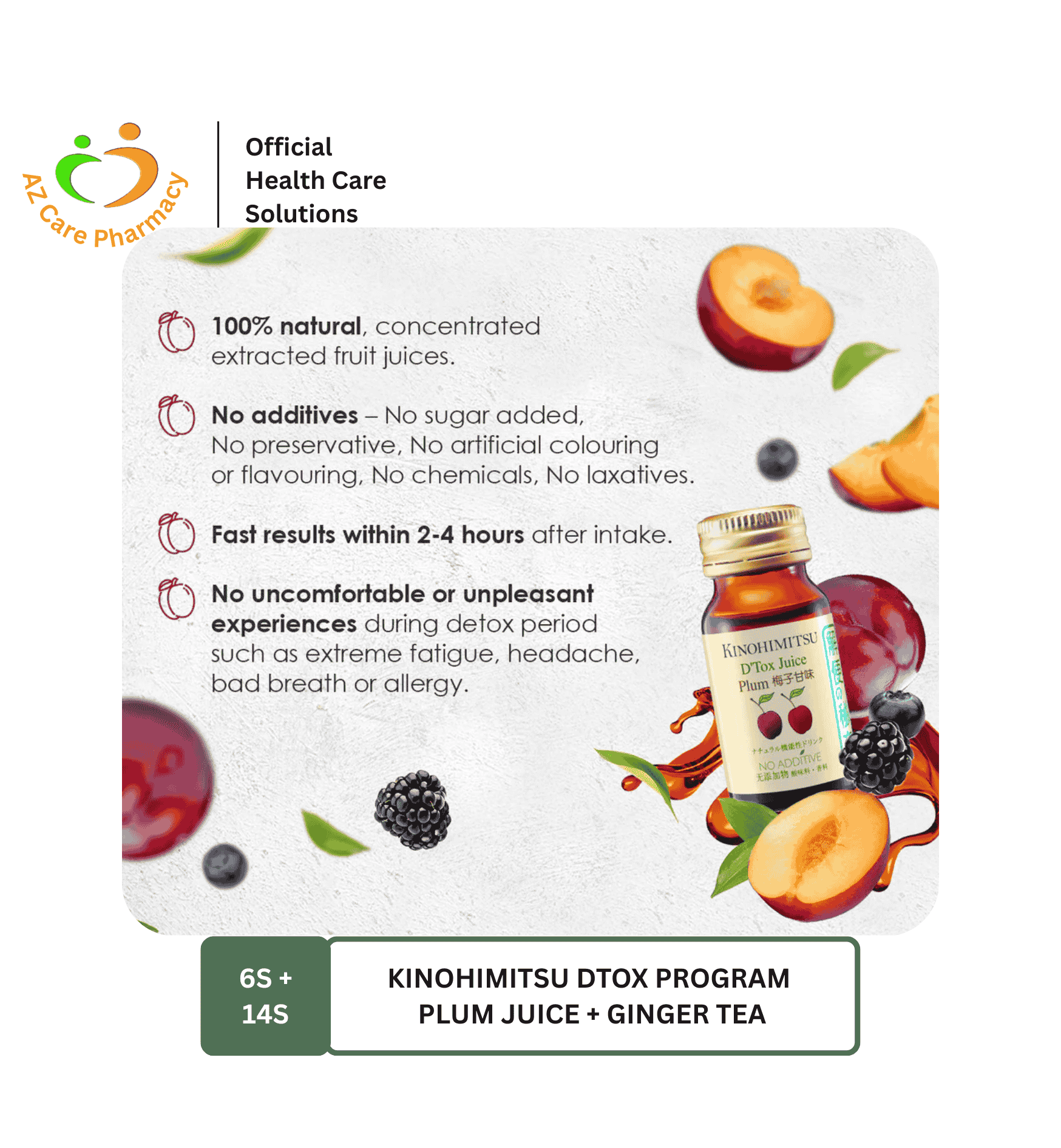 Kinohimitsu Dtox Program Plum Juice 6s + Ginger Tea 14s - Image 4