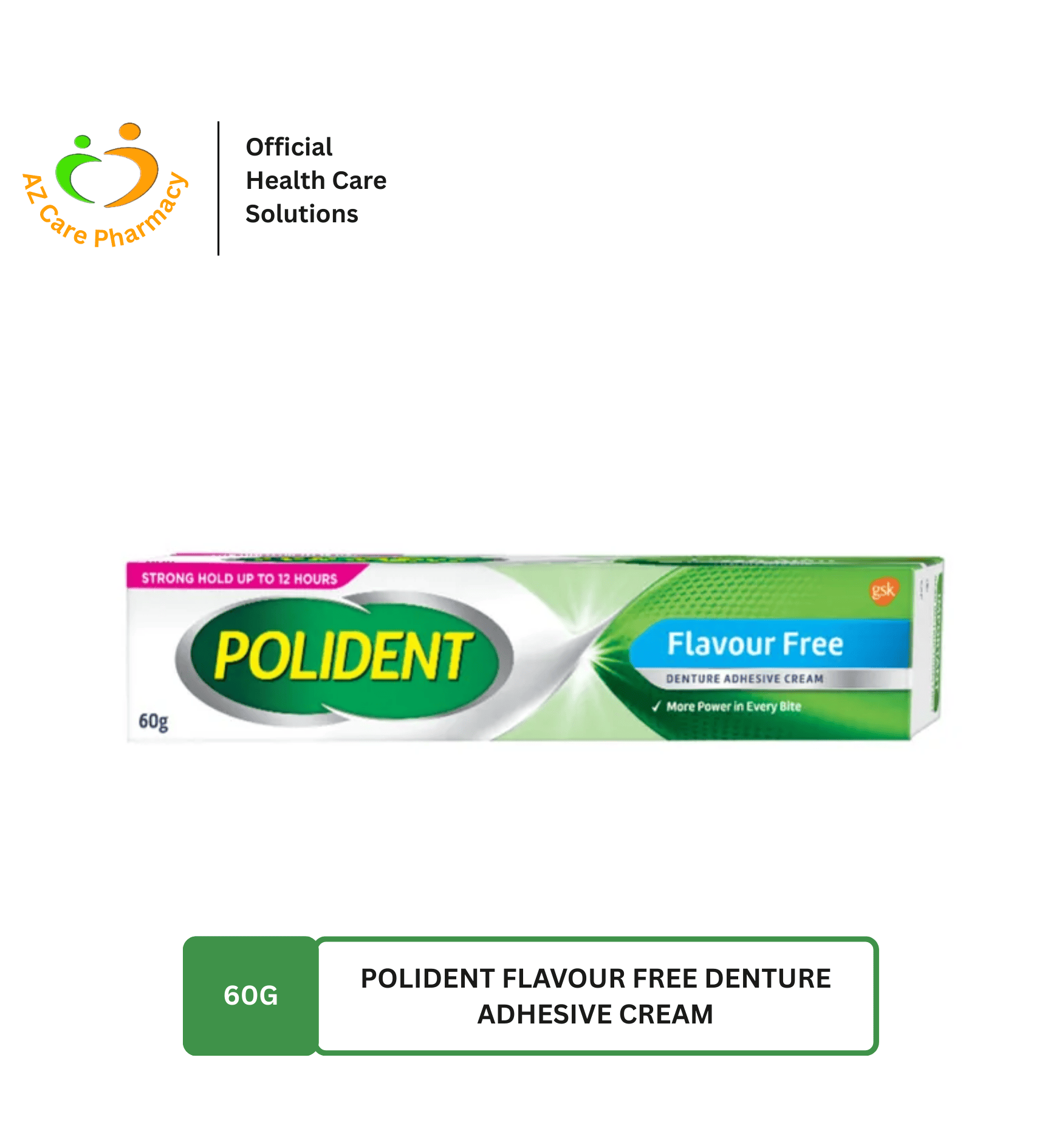Polident Flavour Free Denture Adhesive Cream 60g