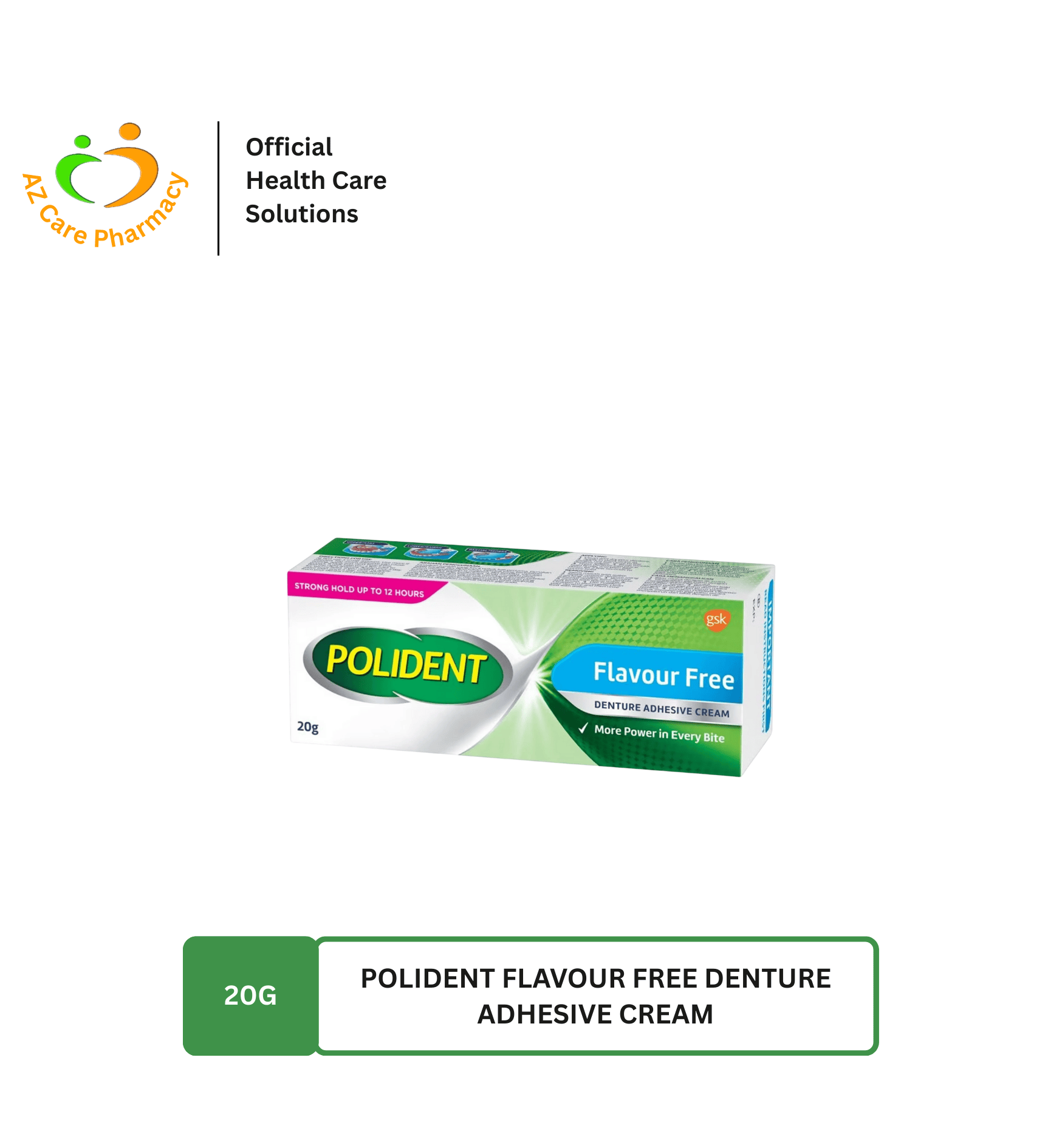 Polident Flavour Free Denture Adhesive Cream 20g